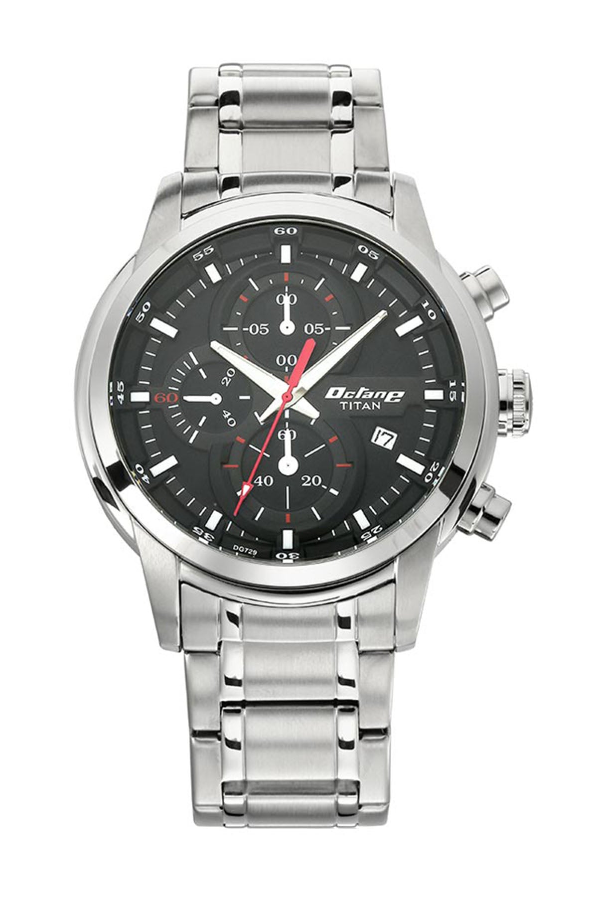 TITAN Men's Black Dial Stainless Steel Watch