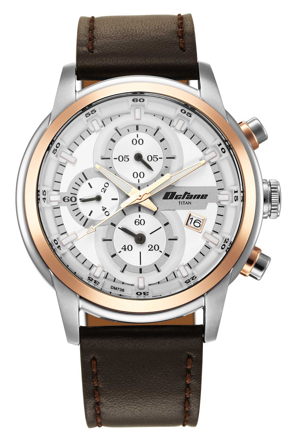 TITAN Men's Leather Strap Watch