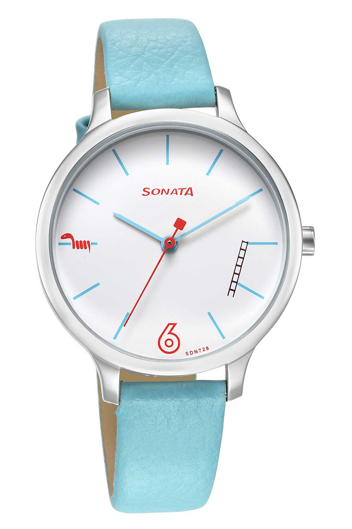 SONATA Women's Leather Strap Watch