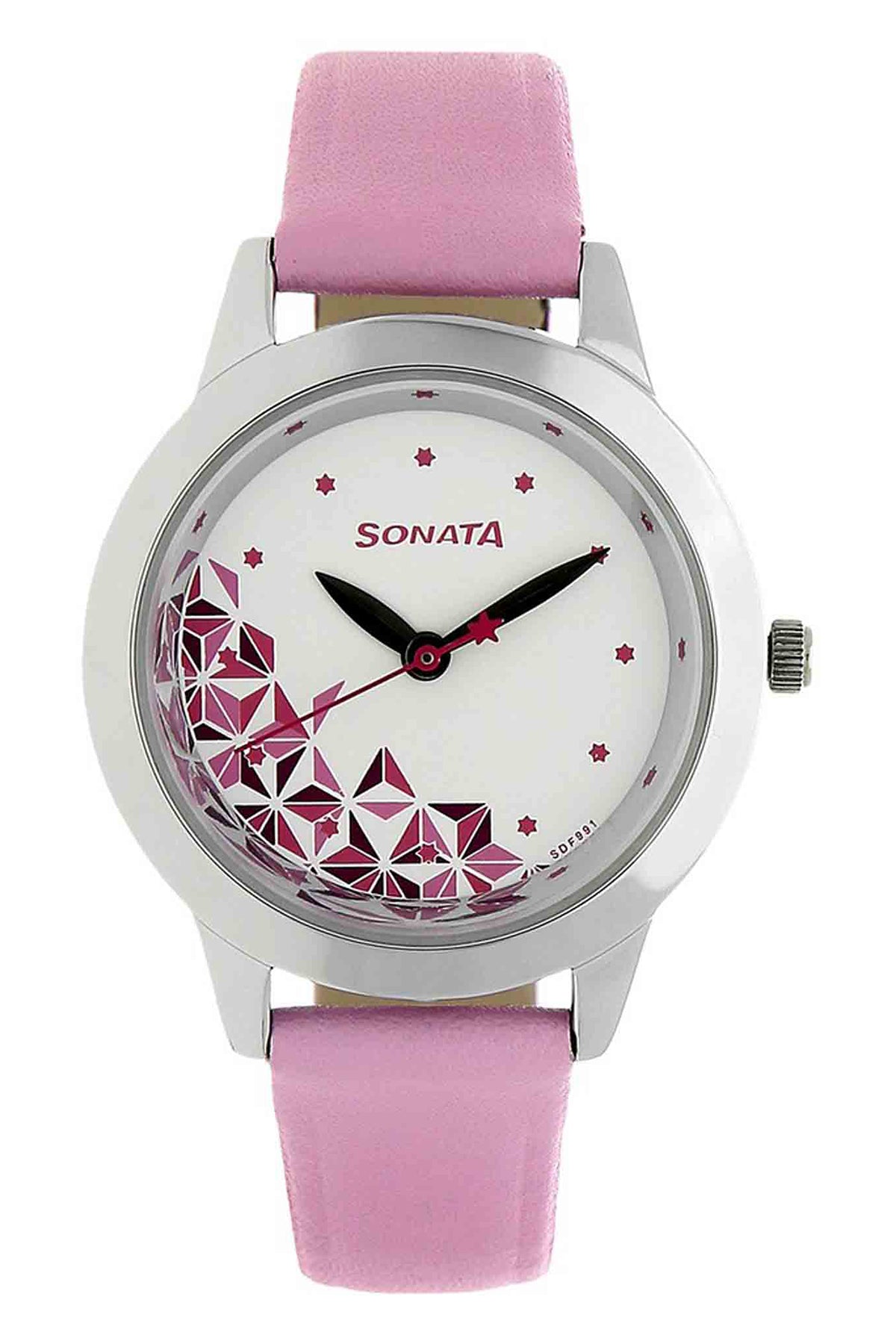 SONATA Women's Leather Strap Watch