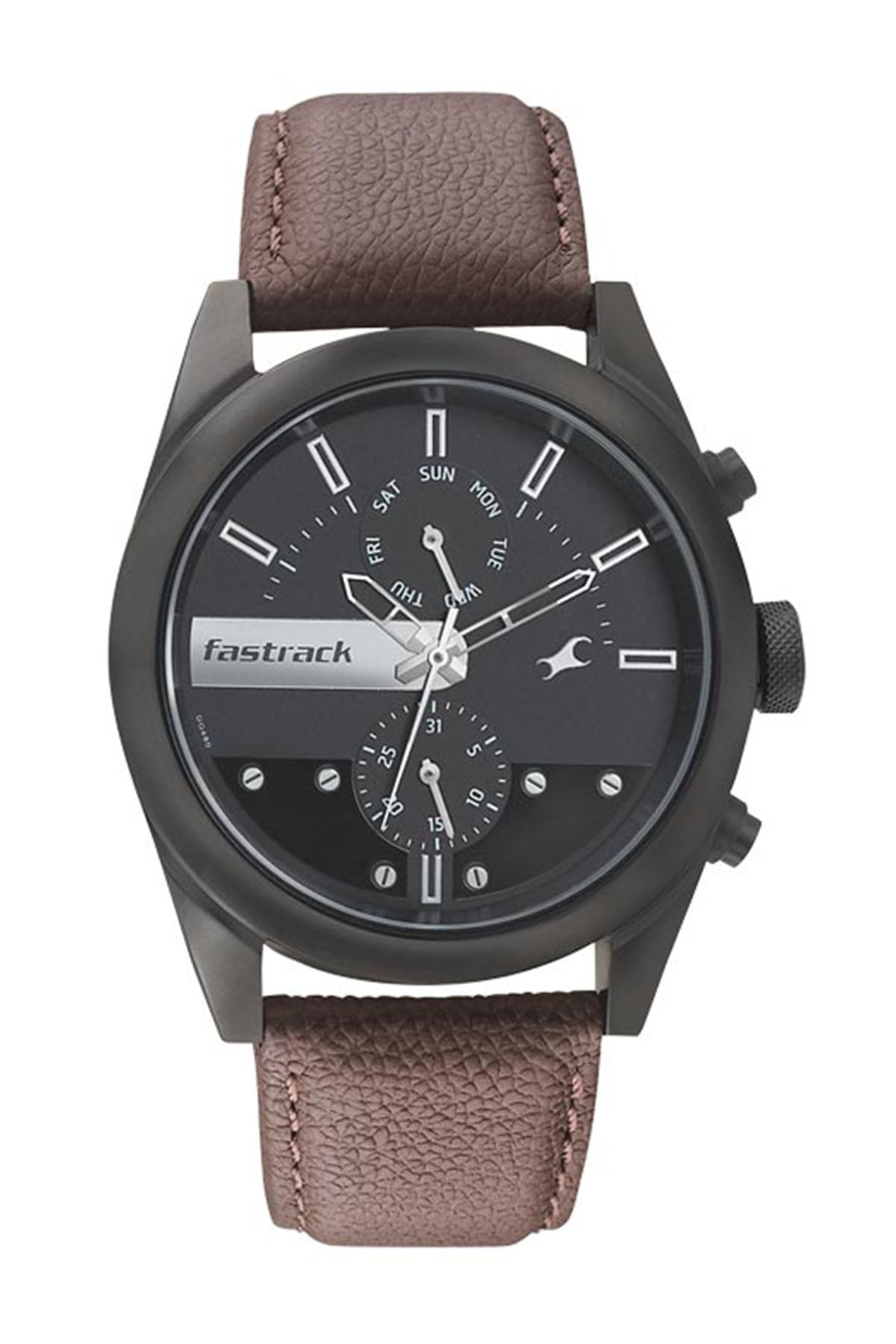 FASTRACK Men's Leather Strap Watch