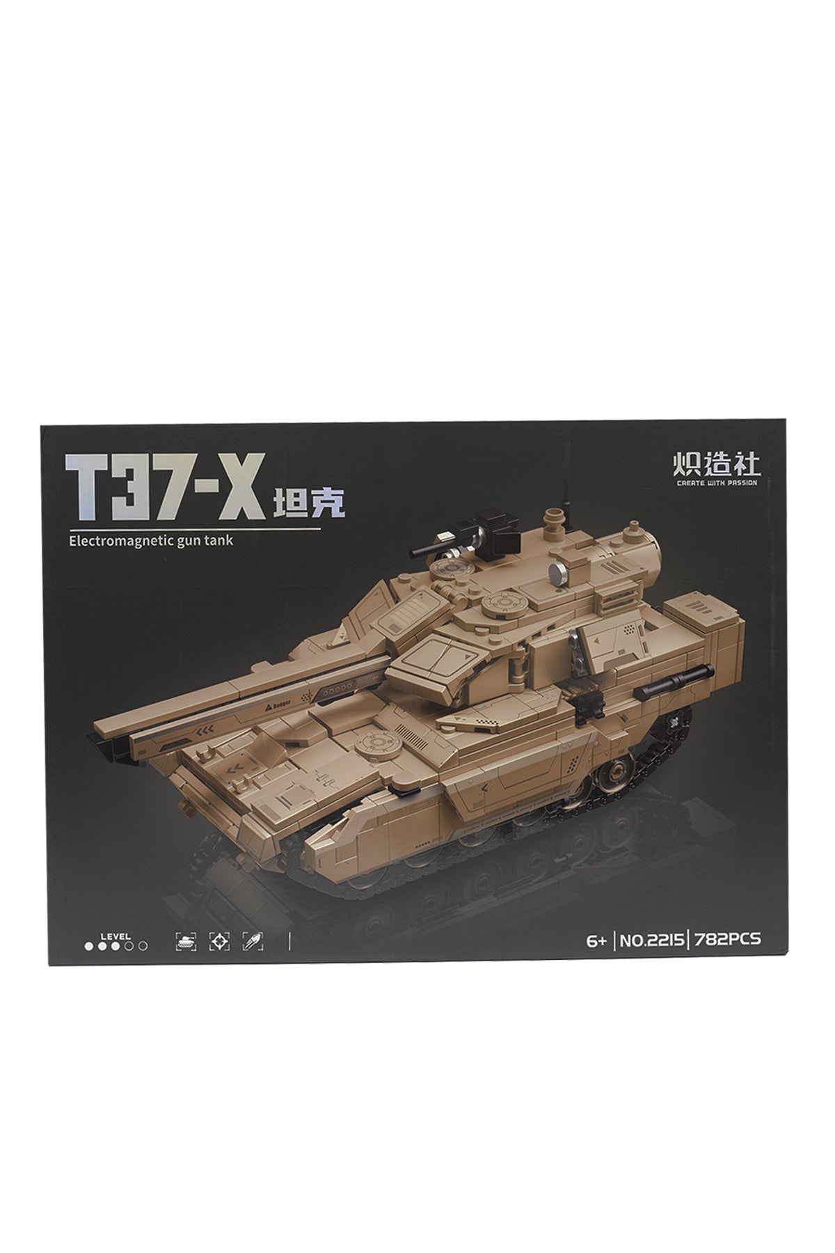 T37-X Electromagnetic Gun Tank Building Blocks (782 Pcs)