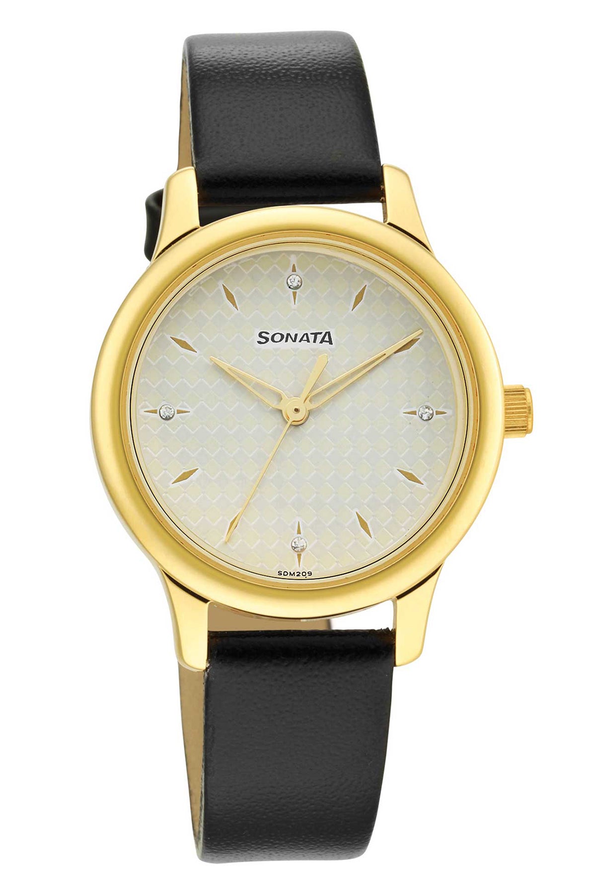 SONATA Women's Leather Strap Watch