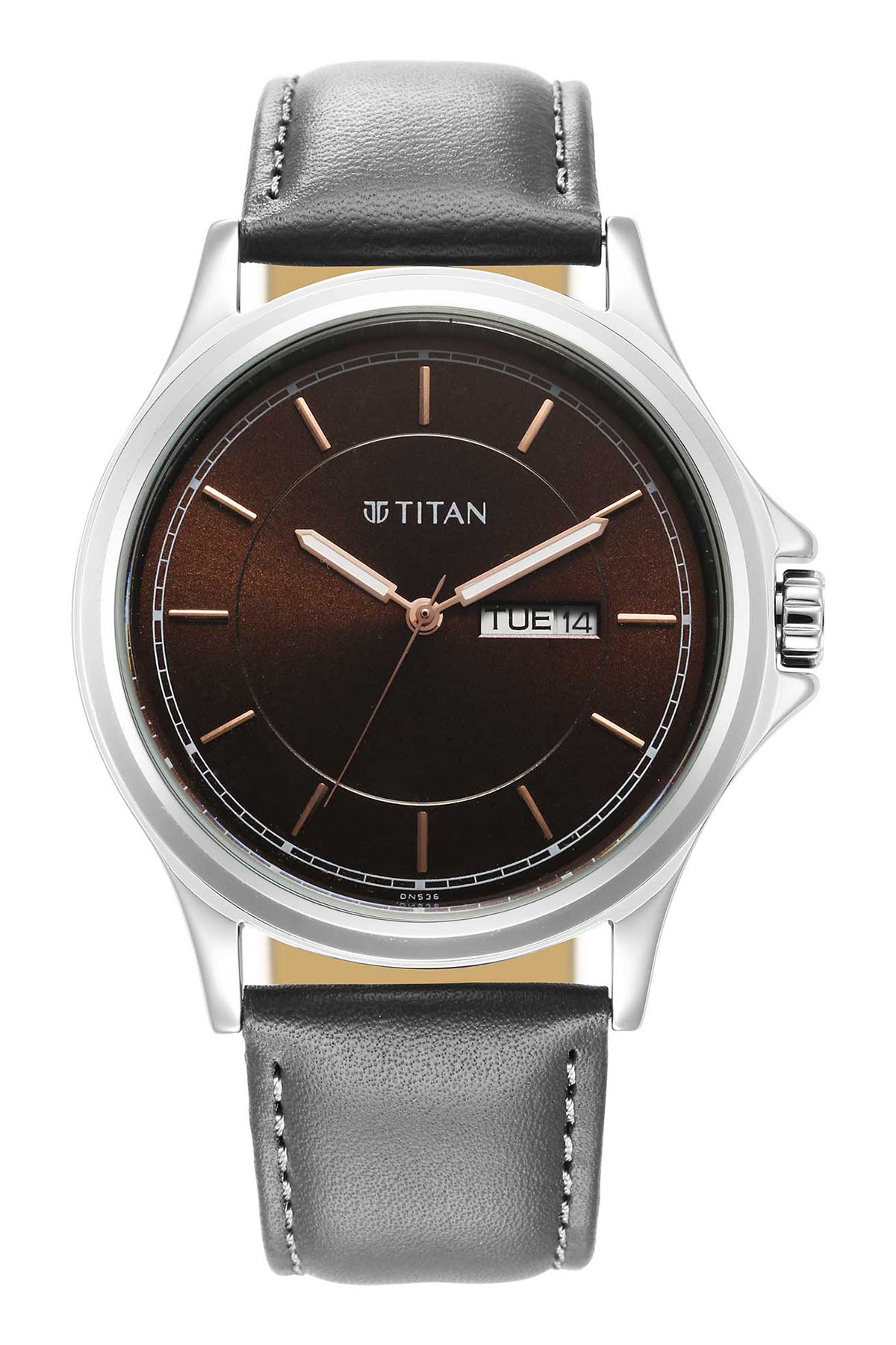 TITAN Men's Leather Strap Watch