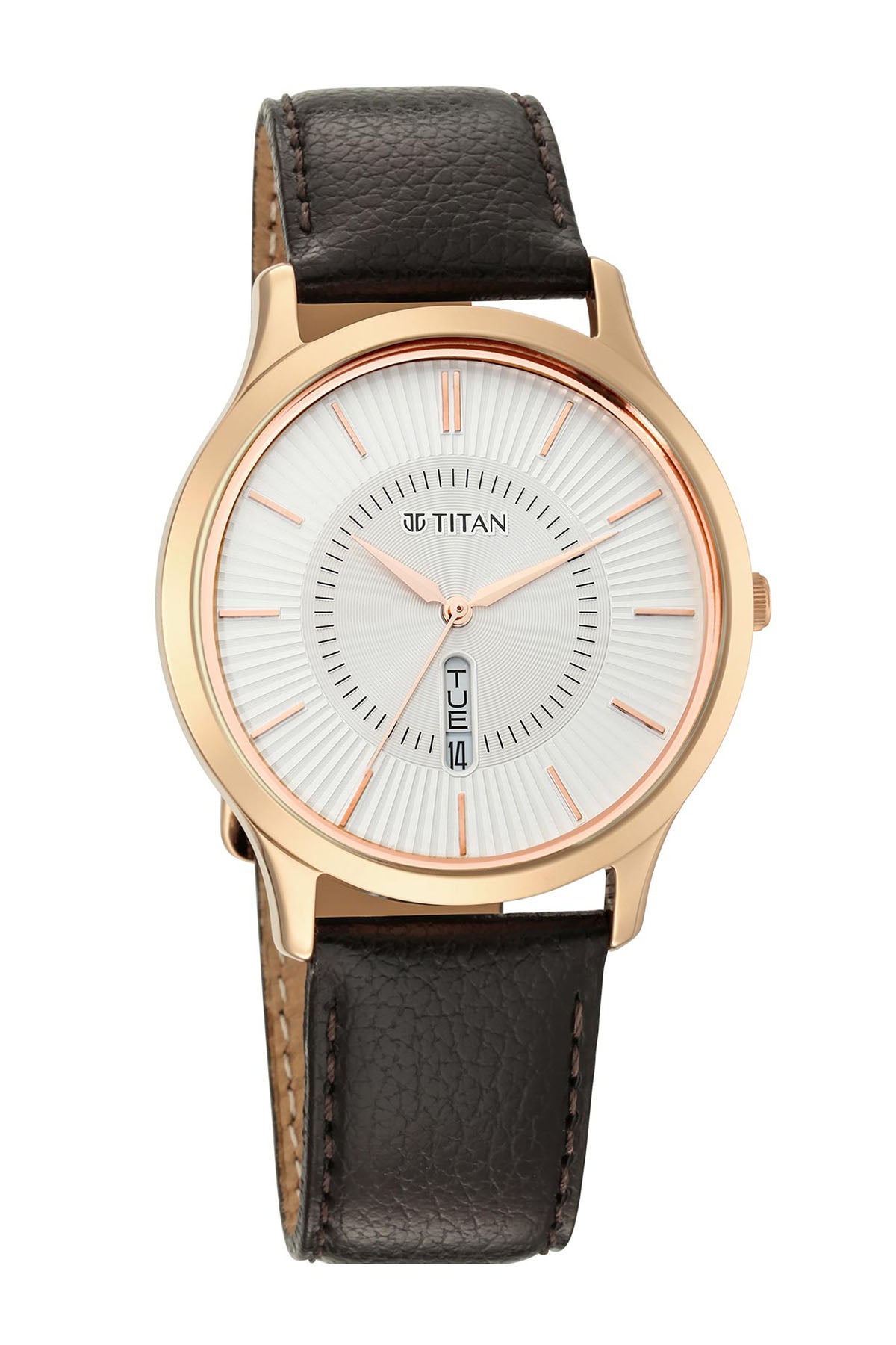 TITAN Men's Leather Strap Watch