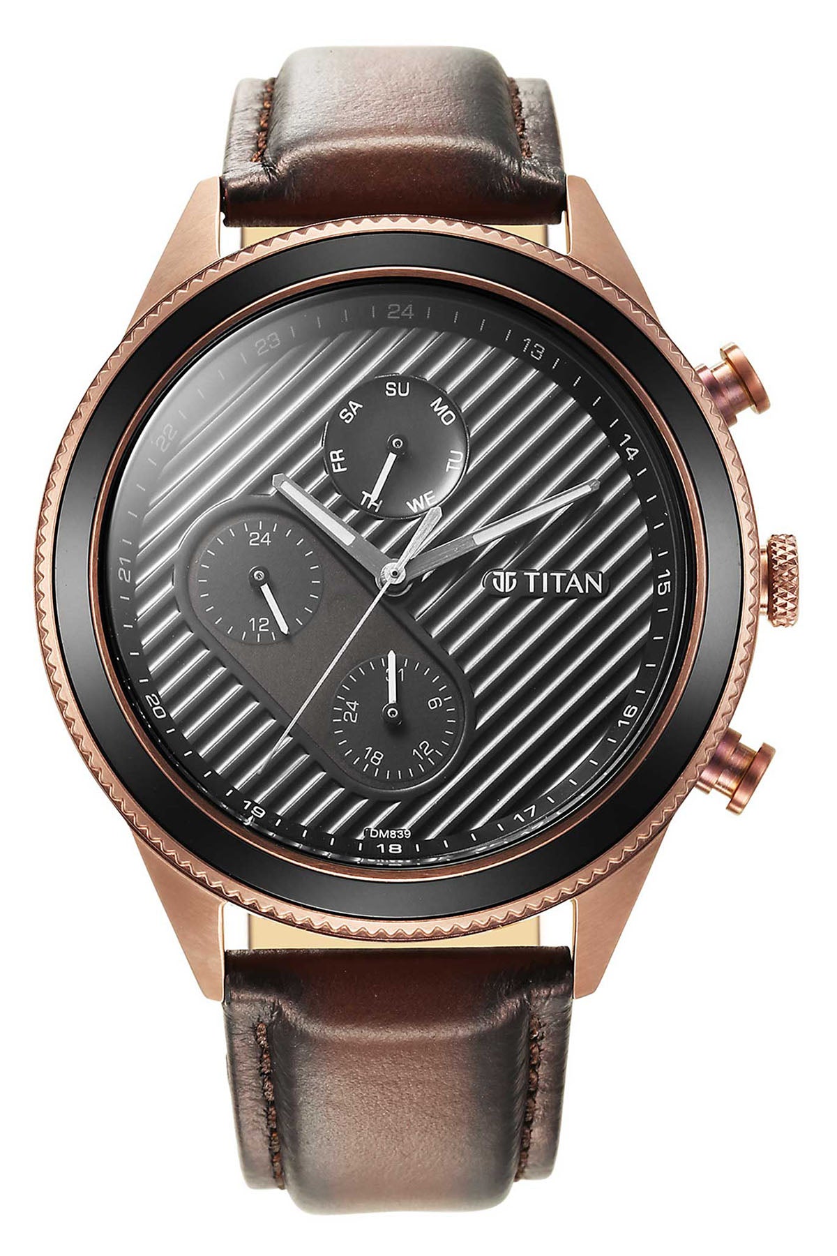 TITAN Men's Leather Strap Watch