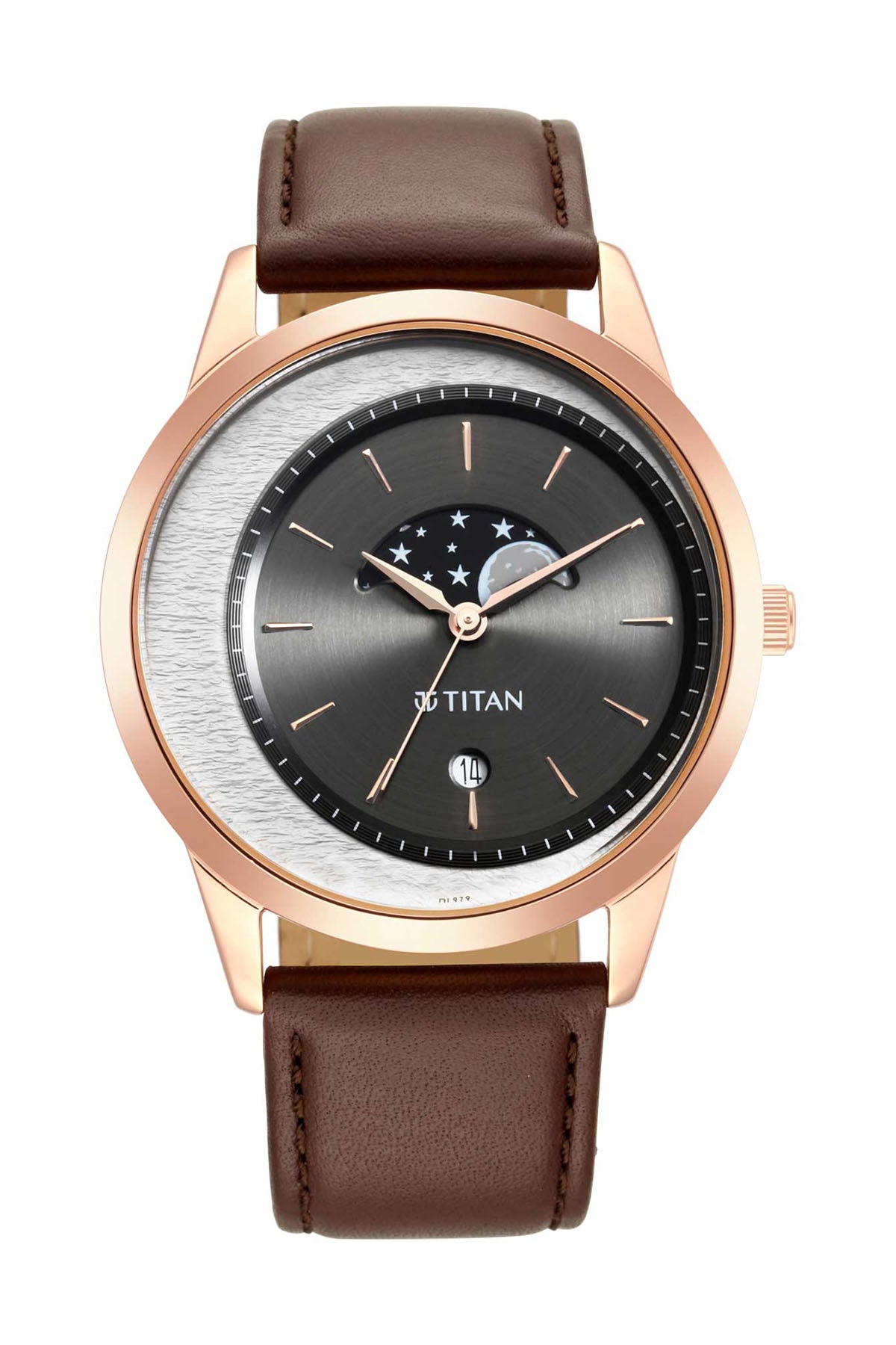 TITAN Men's Leather Strap Watch