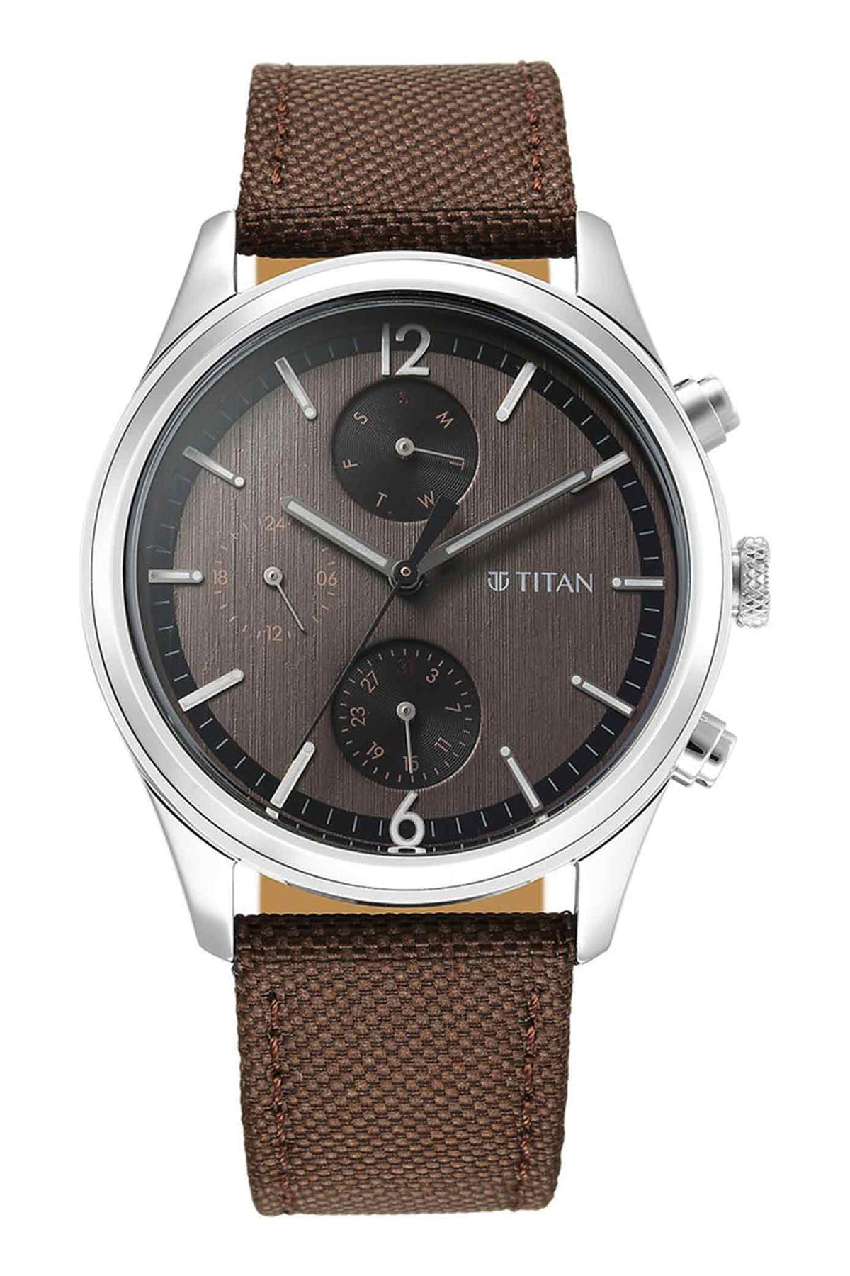 TITAN Men's Leather Strap Watch
