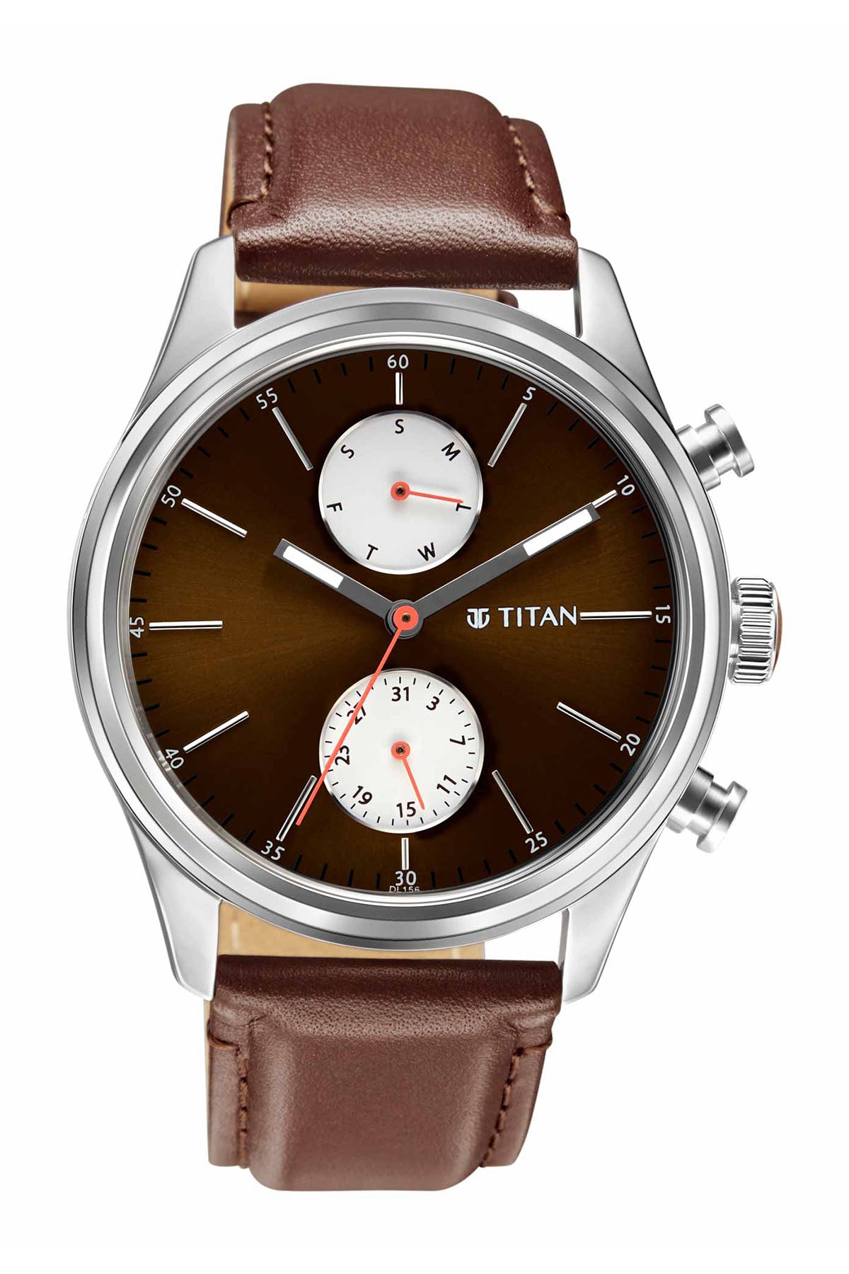 TITAN Men's Leather Strap Watch