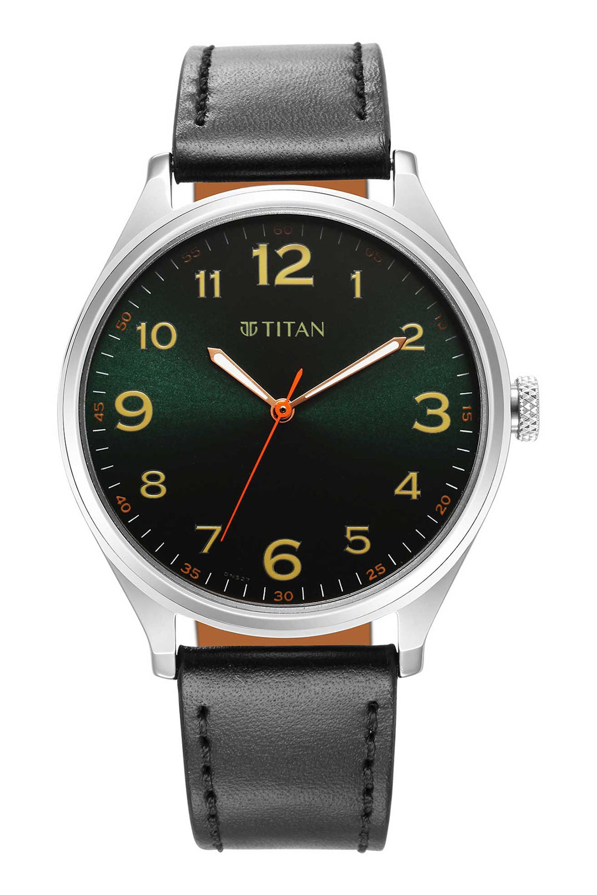 TITAN Men's Leather Strap Watch