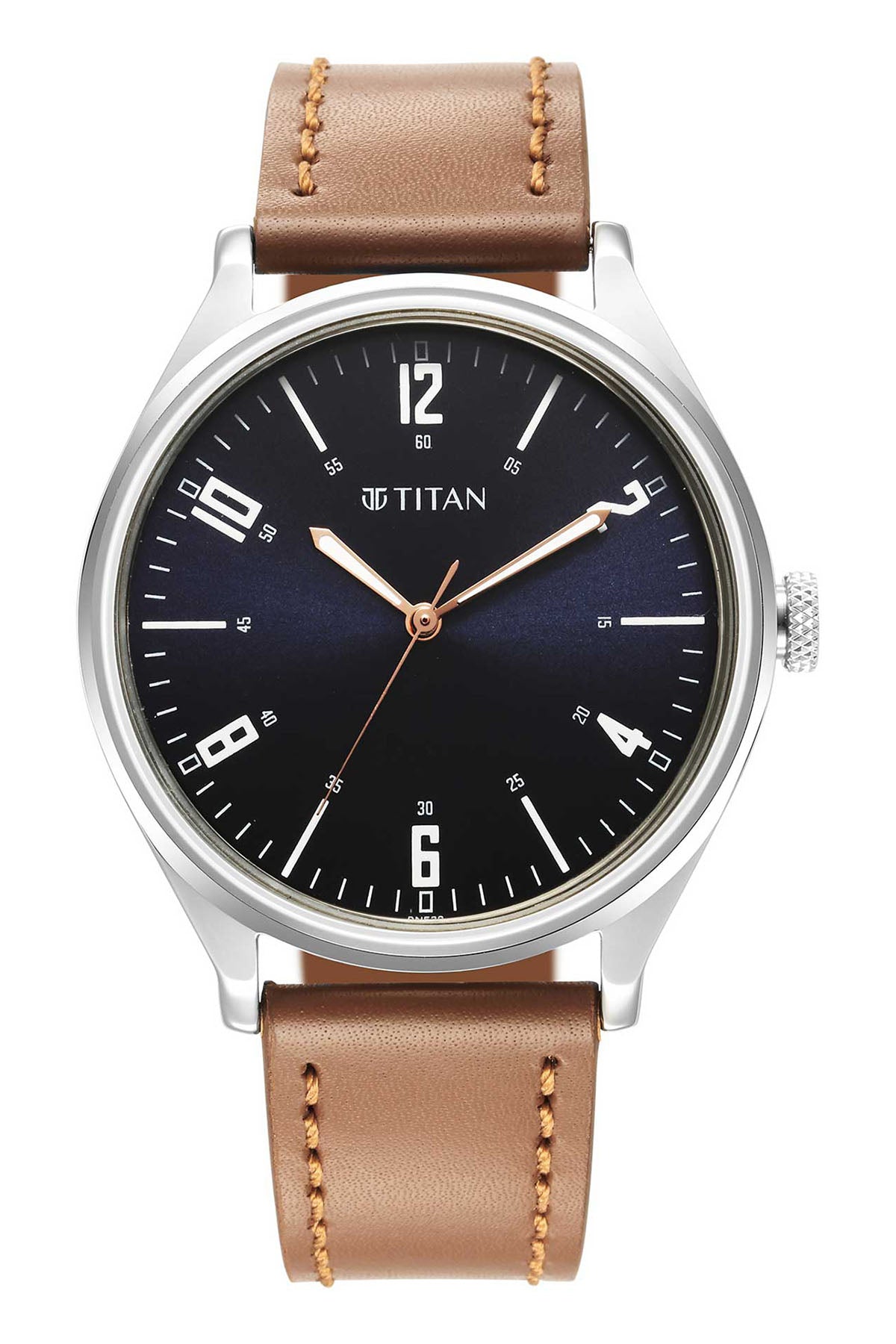 TITAN Men's Leather Strap Watch