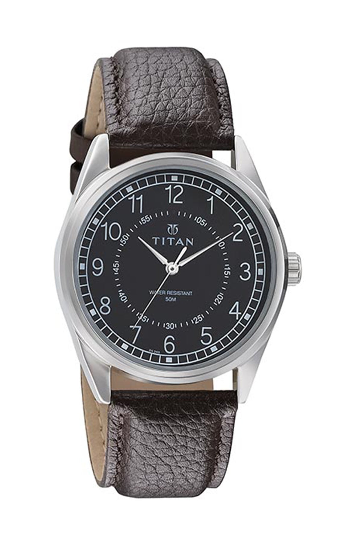TITAN Men's Leather Strap Watch