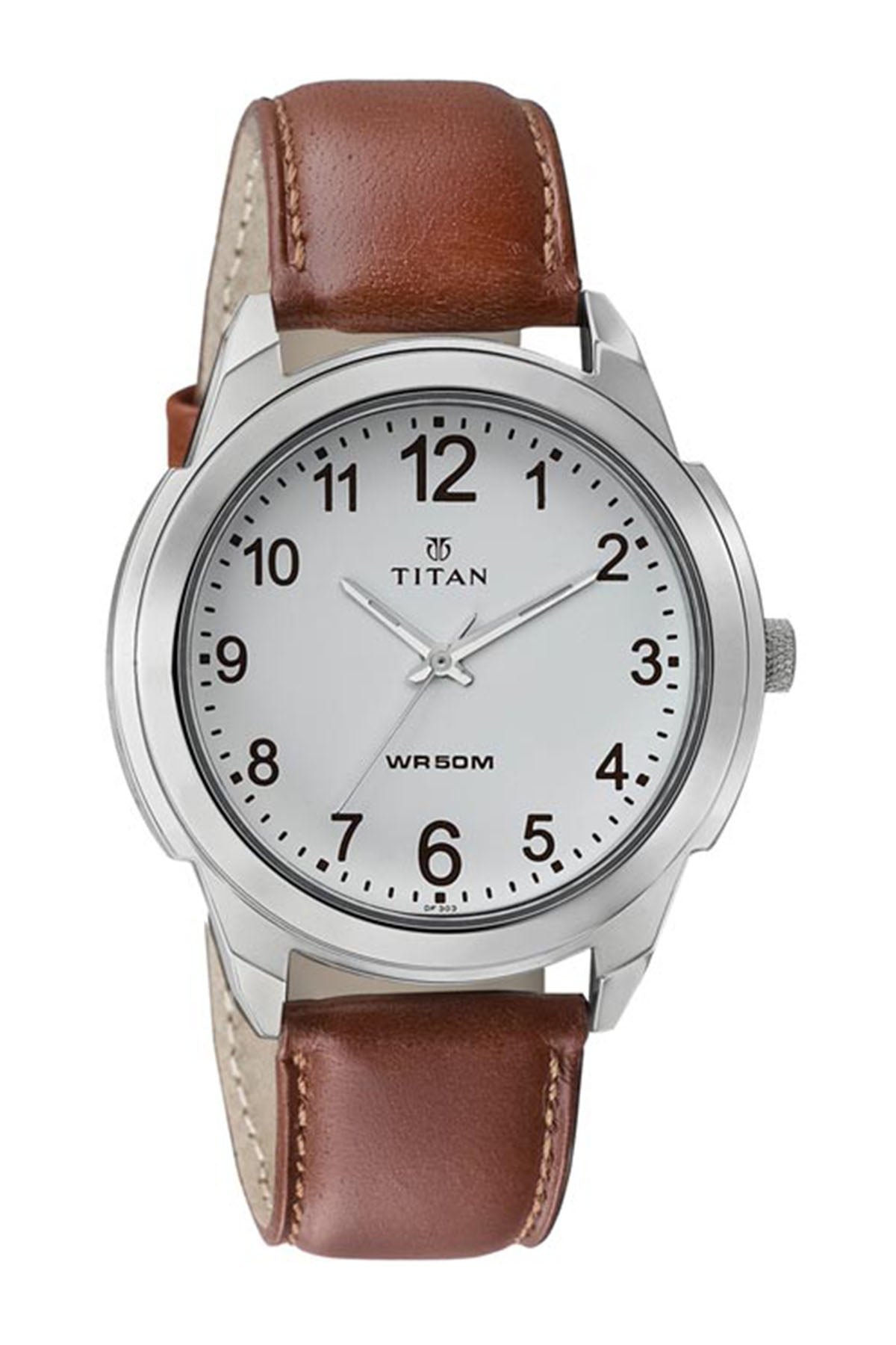 TITAN Men's Leather Strap Watch