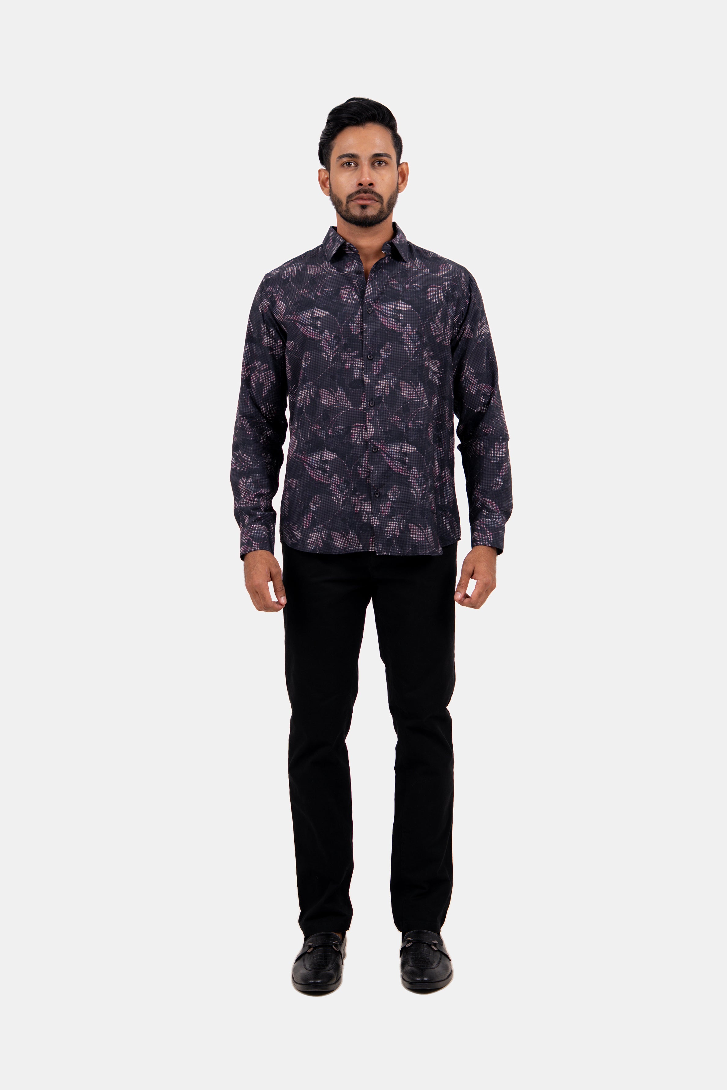 King Street Men's Casual Printed Shirt