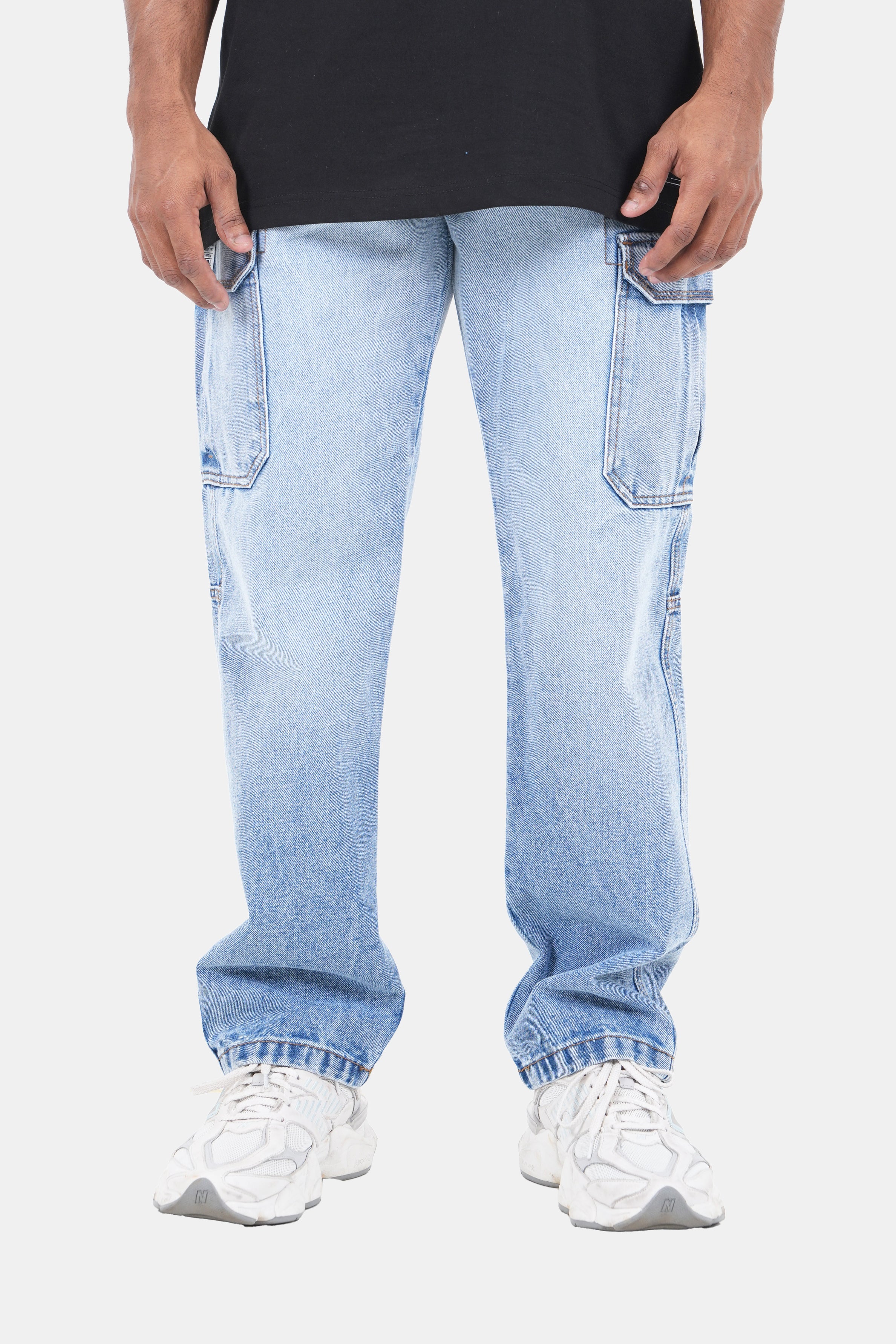 Hustle Men's Jersey Vibes Cargo Denim Jeans