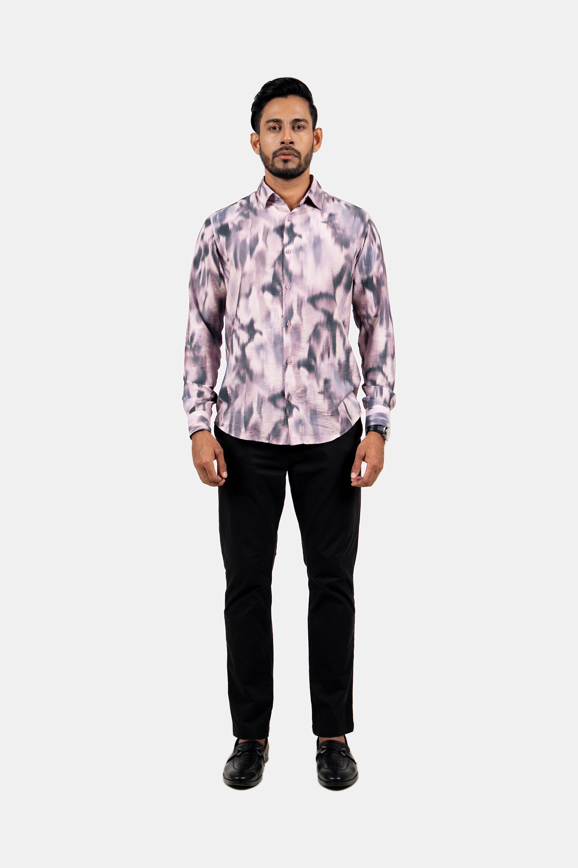 King Street Men's Casual Printed Shirt