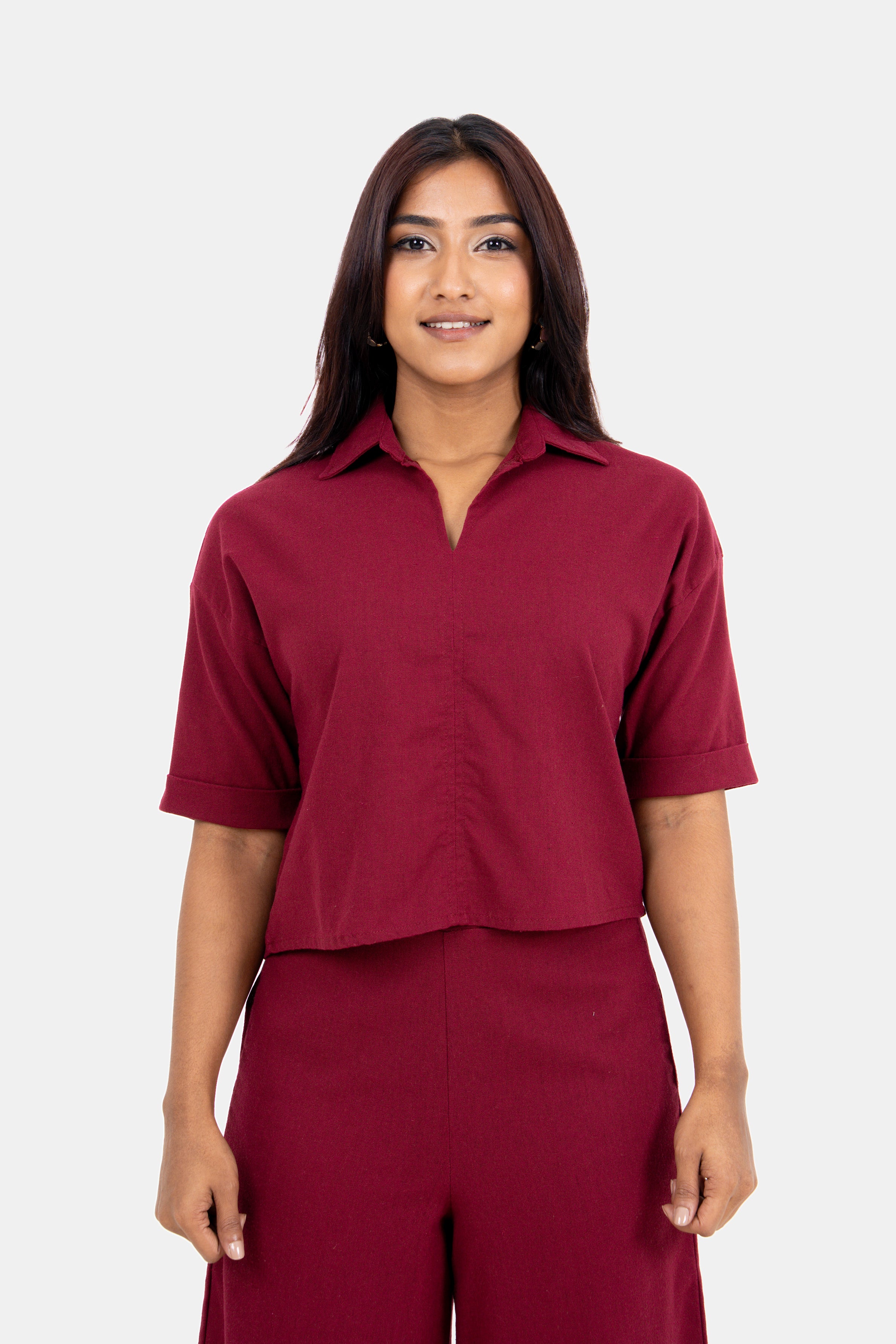 Envogue Grace in Vogue Women's Linen Top – Plain Short Sleeve