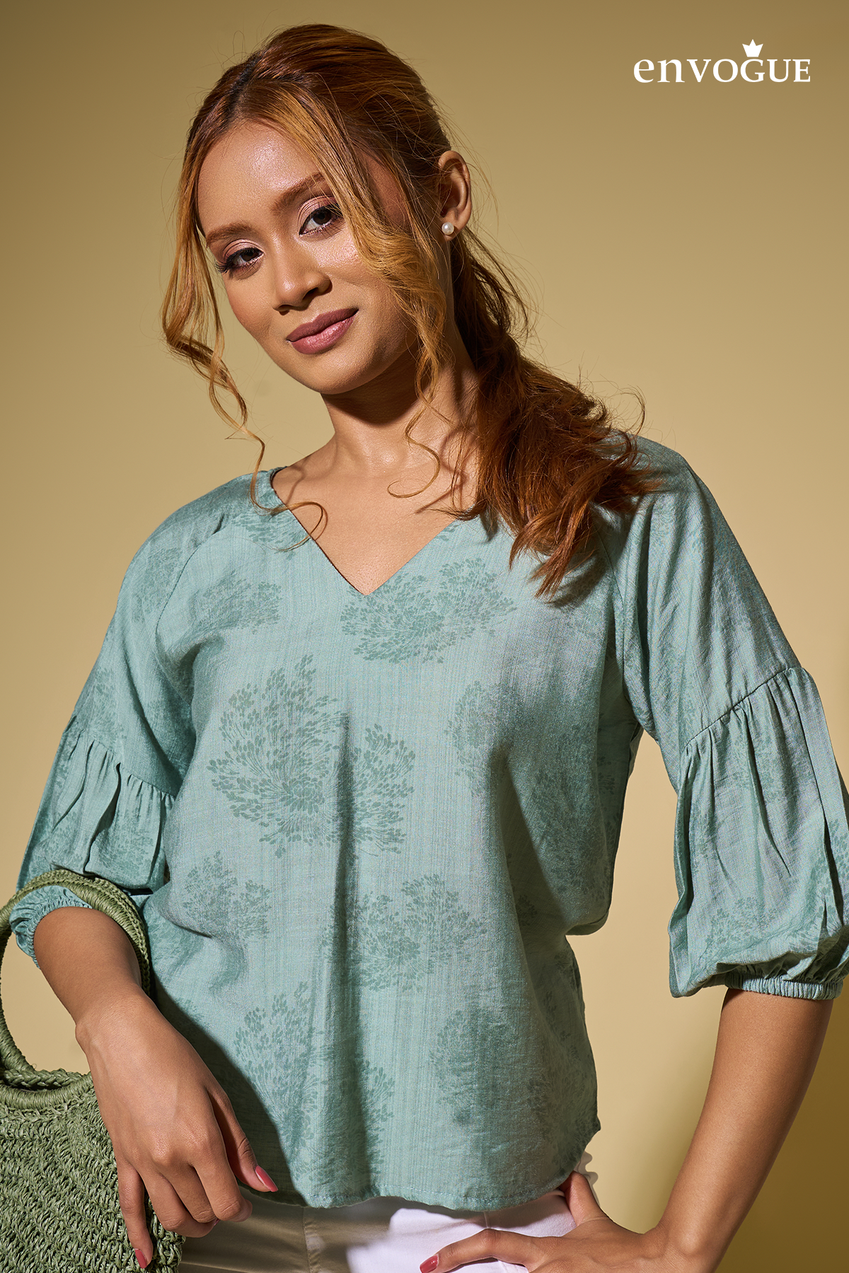 Envogue UBRAN BLOOM Women's V Neck Casual Top