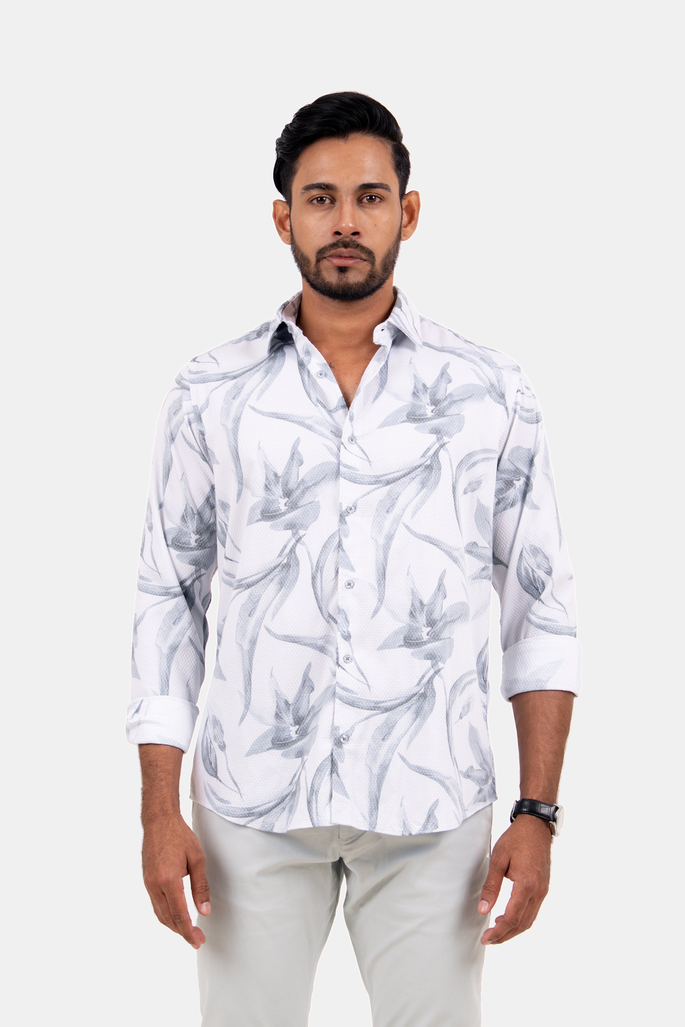 King Street Men's Casual Printed Shirt