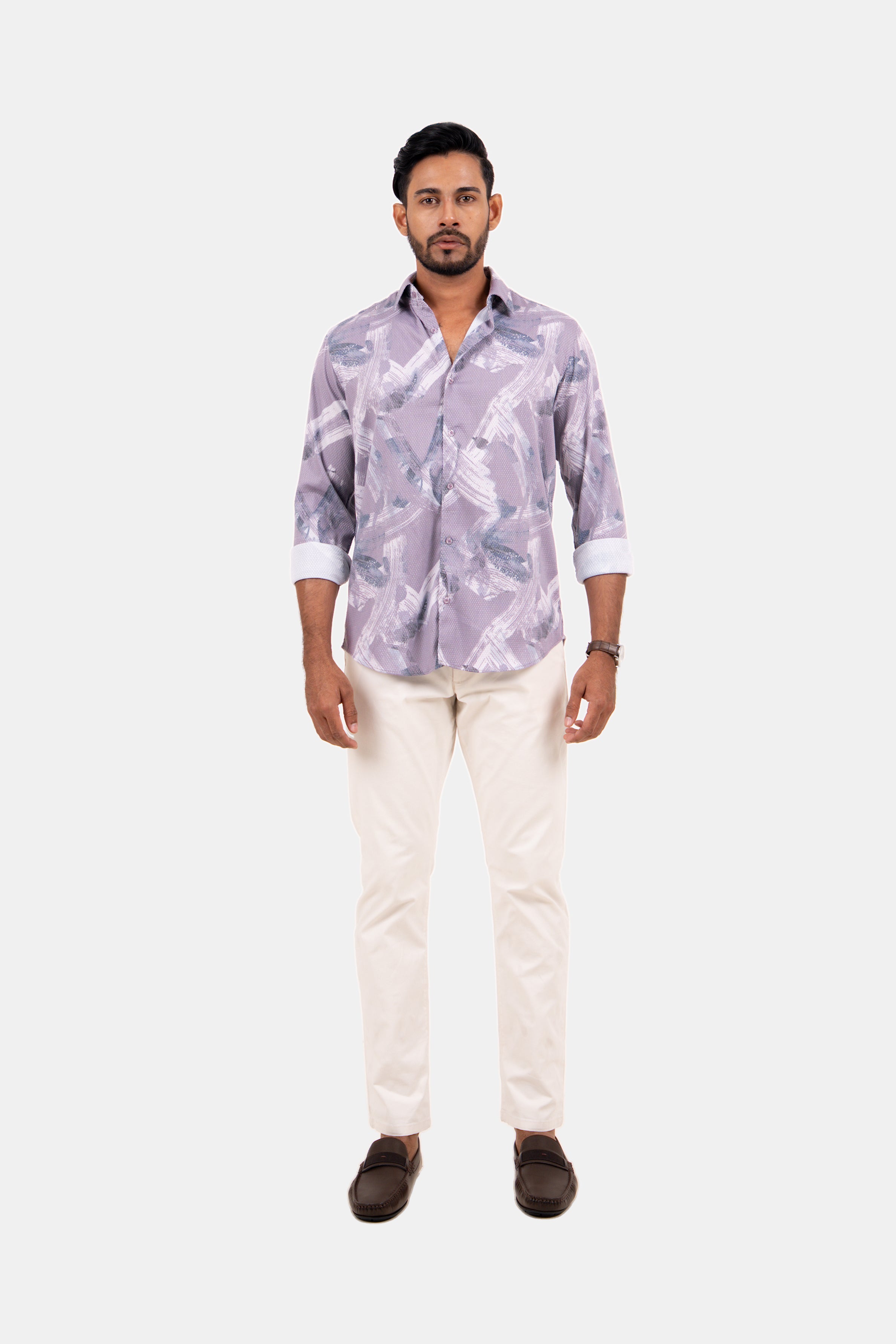 King Street Men's Casual Printed Shirt