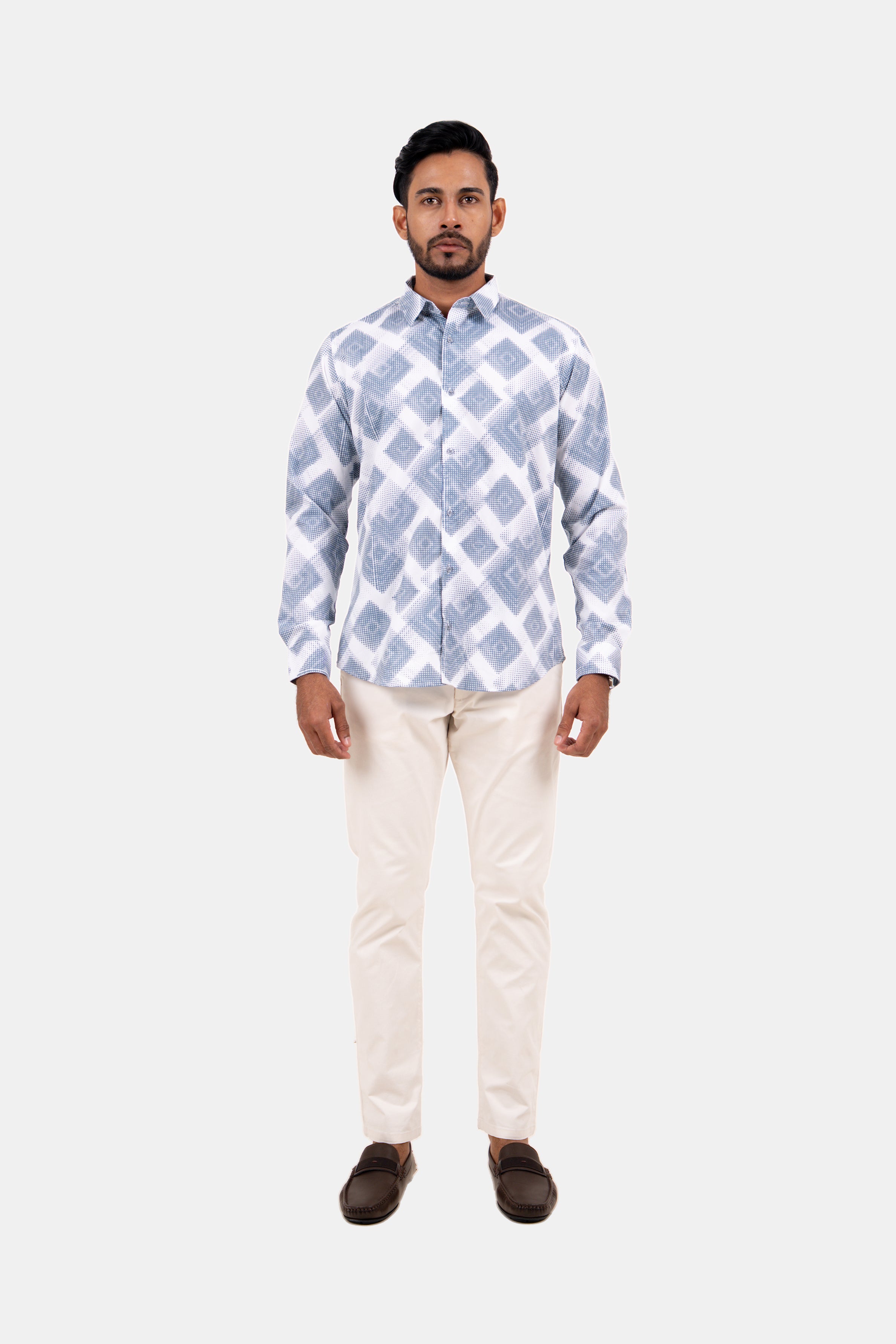 King Street Men's Casual Printed Shirt