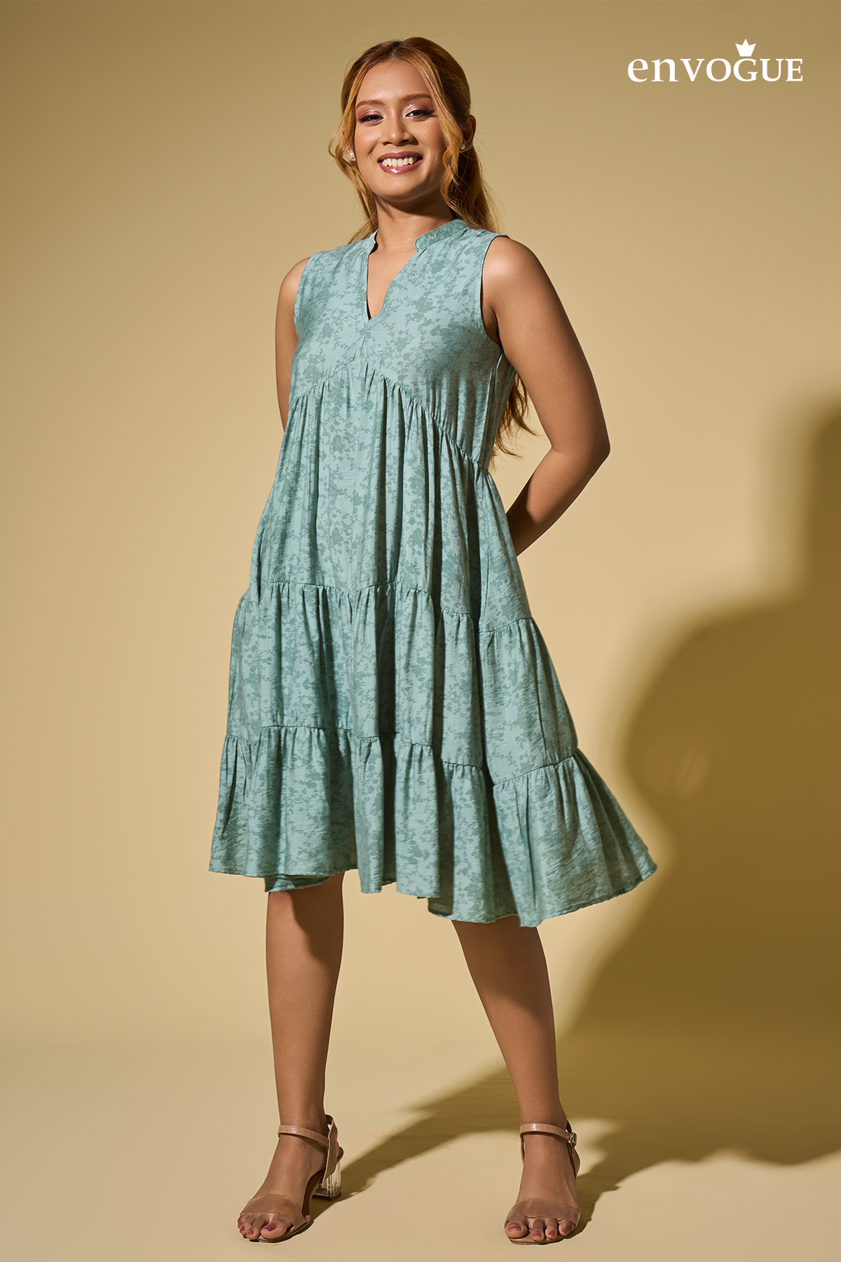 Envogue UBRAN BLOOM Women's Flared Frill Casual Dress