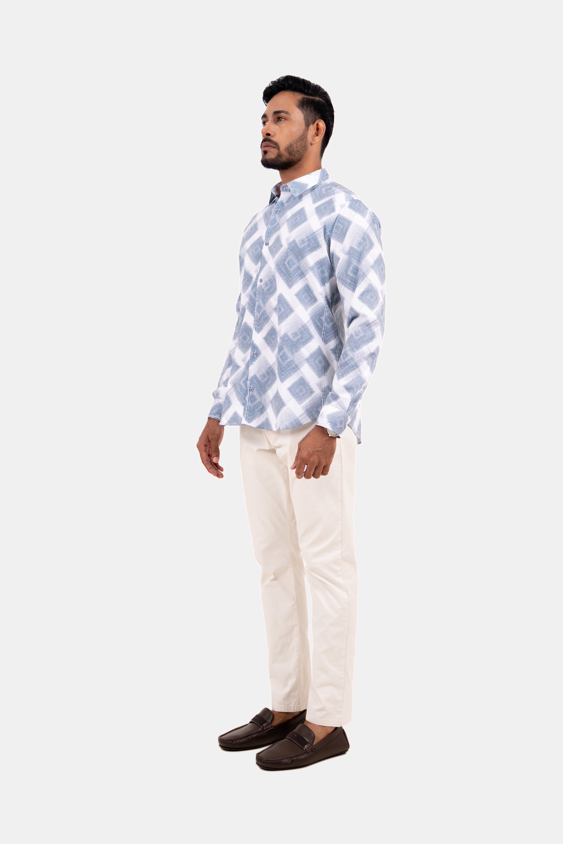 King Street Men's Casual Printed Shirt
