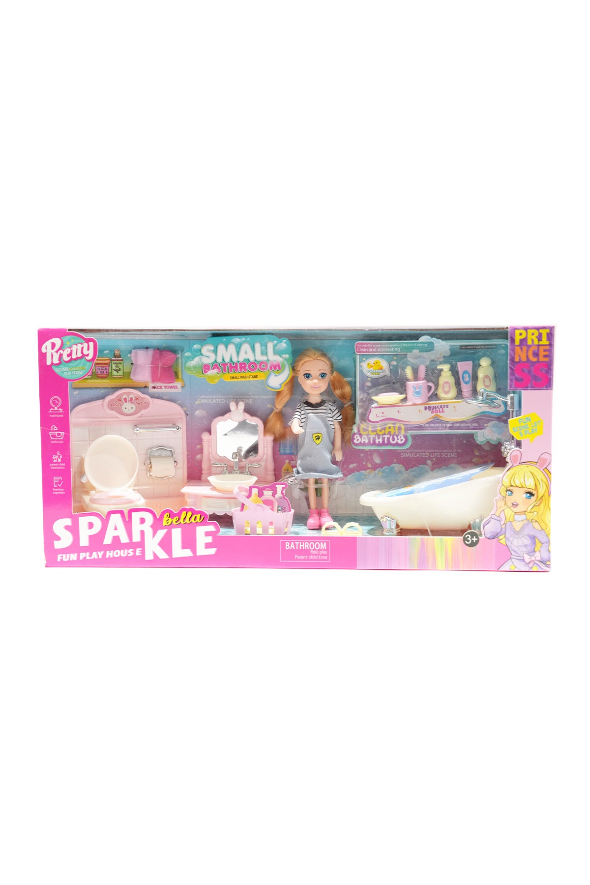 Sparkle Fun Play House (Bathroom) Set With Bella