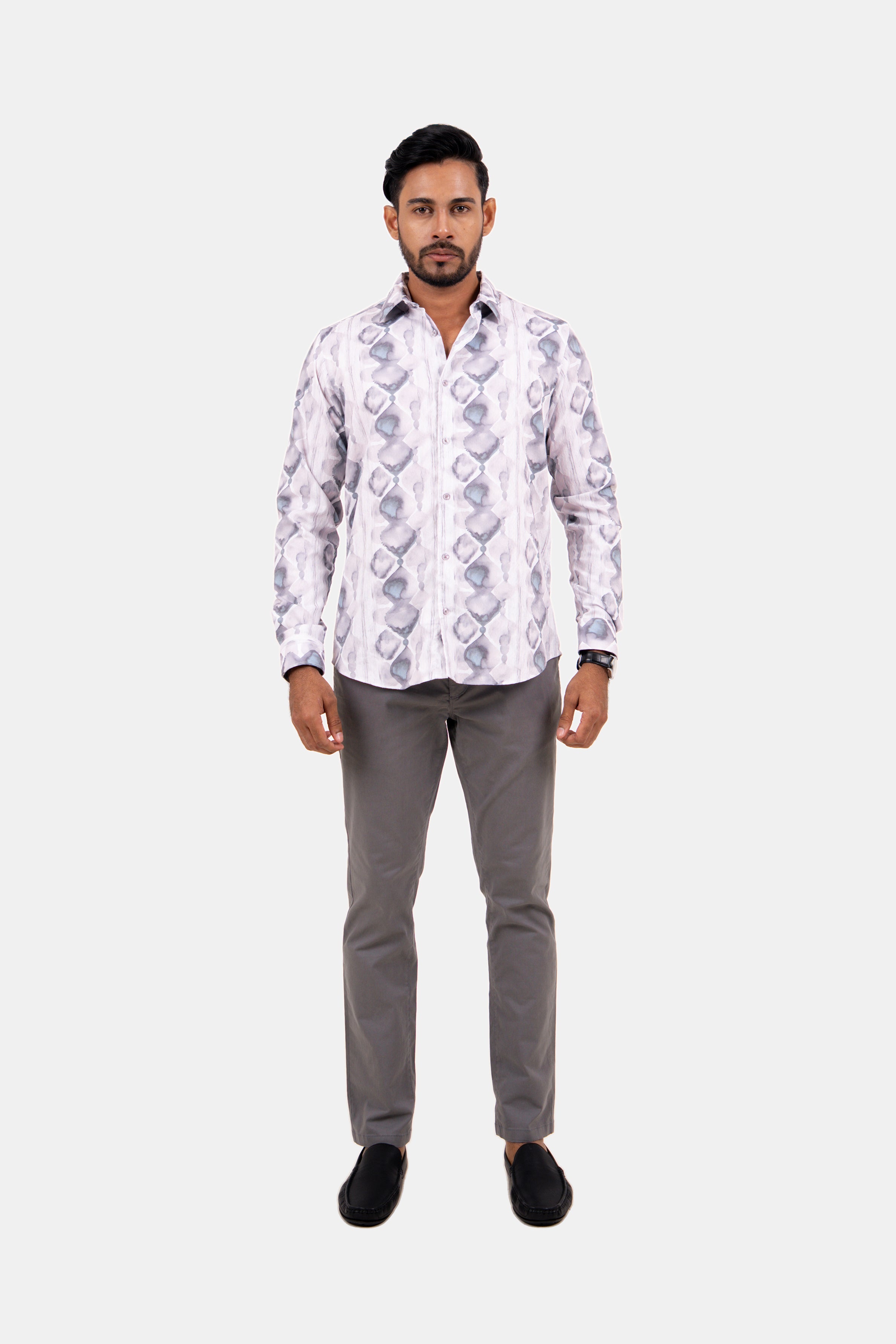 King Street Men's Casual Printed Shirt