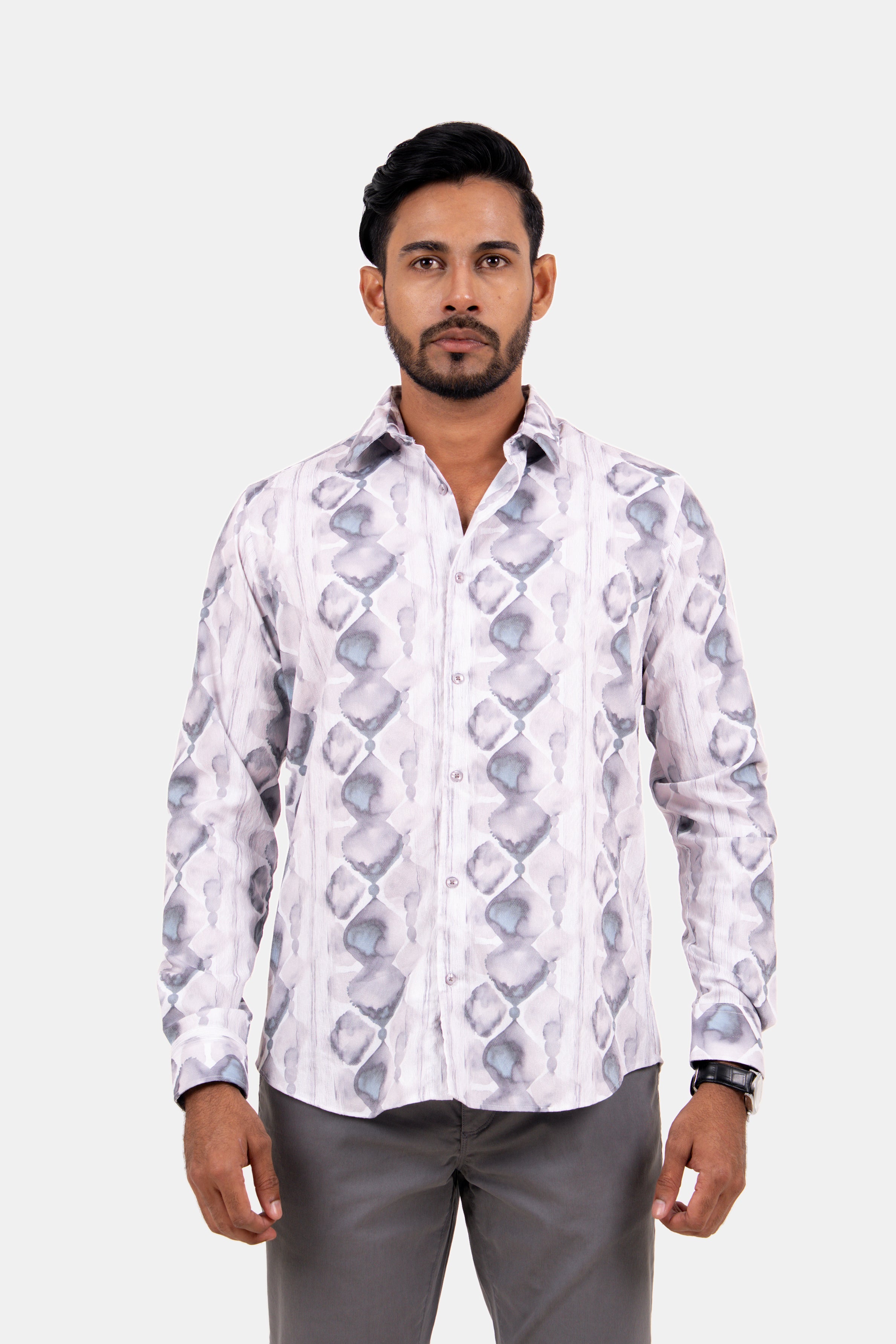 King Street Men's Casual Printed Shirt