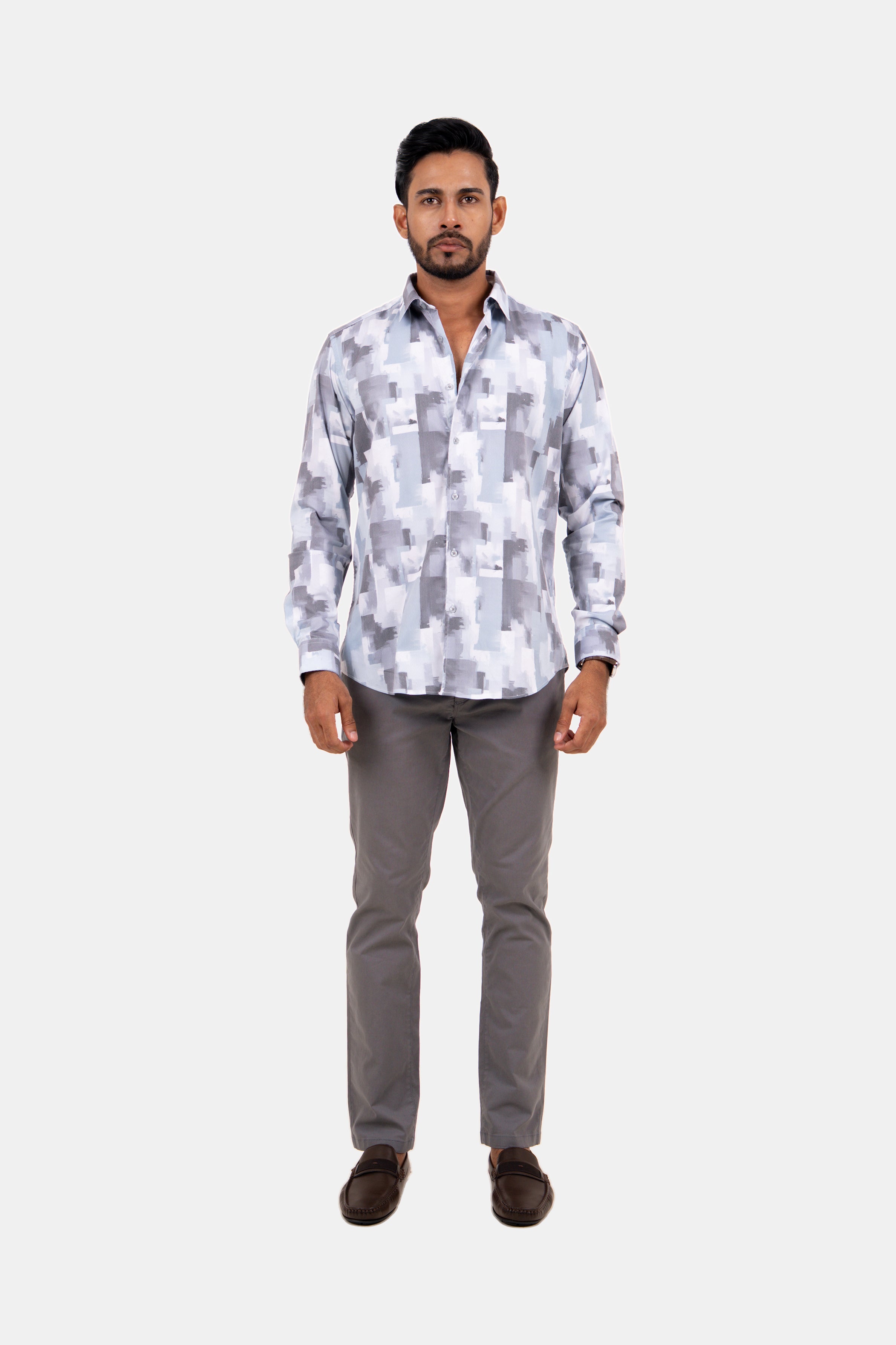 King Street Men's Casual Printed Shirt