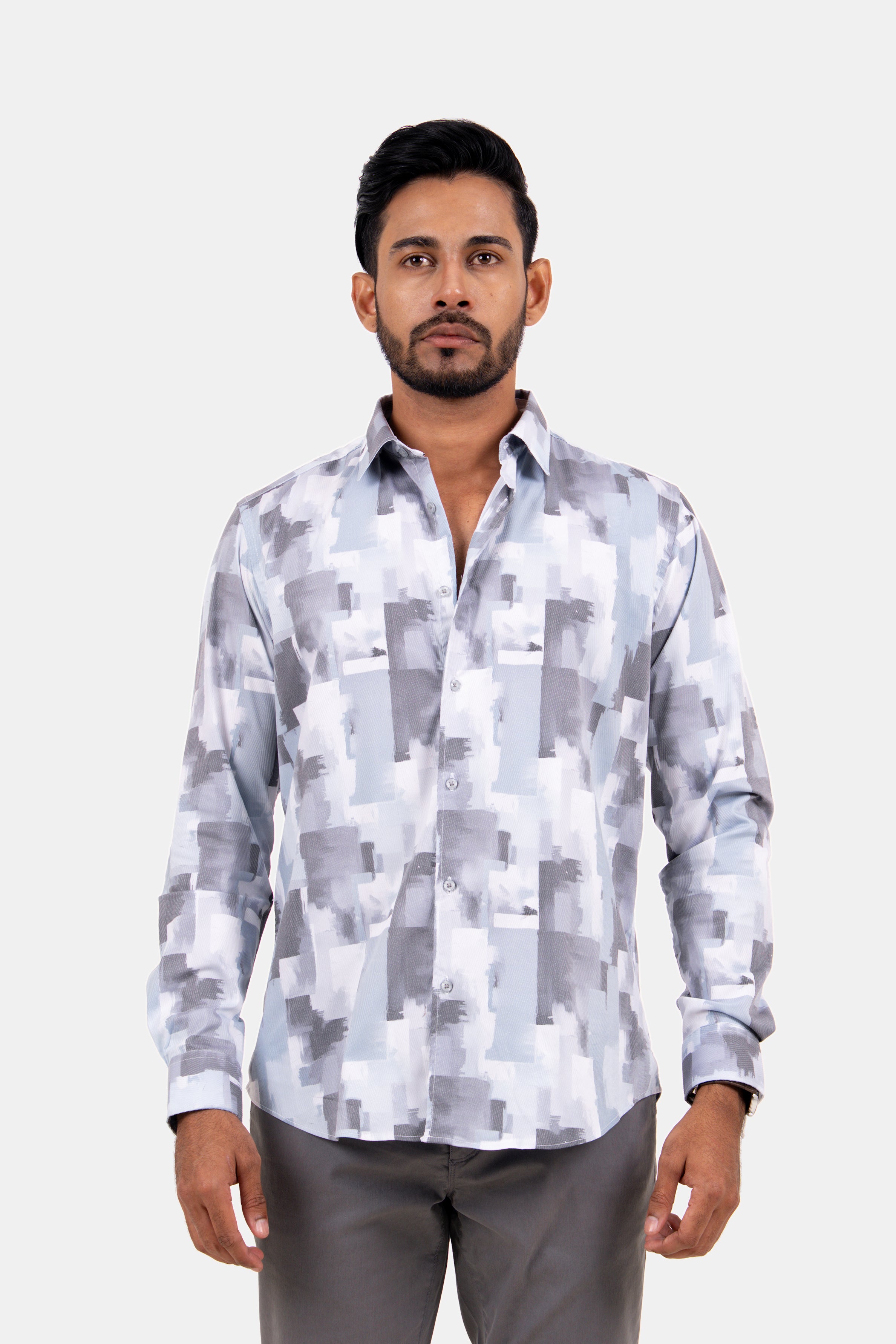 King Street Men's Casual Printed Shirt