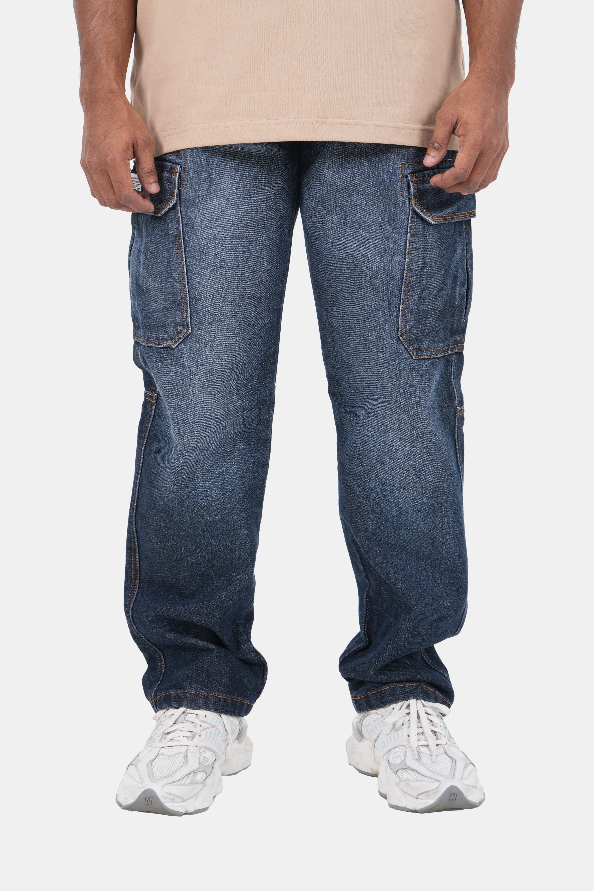 Hustle Men's Jersey Vibes Cargo Denim Jeans