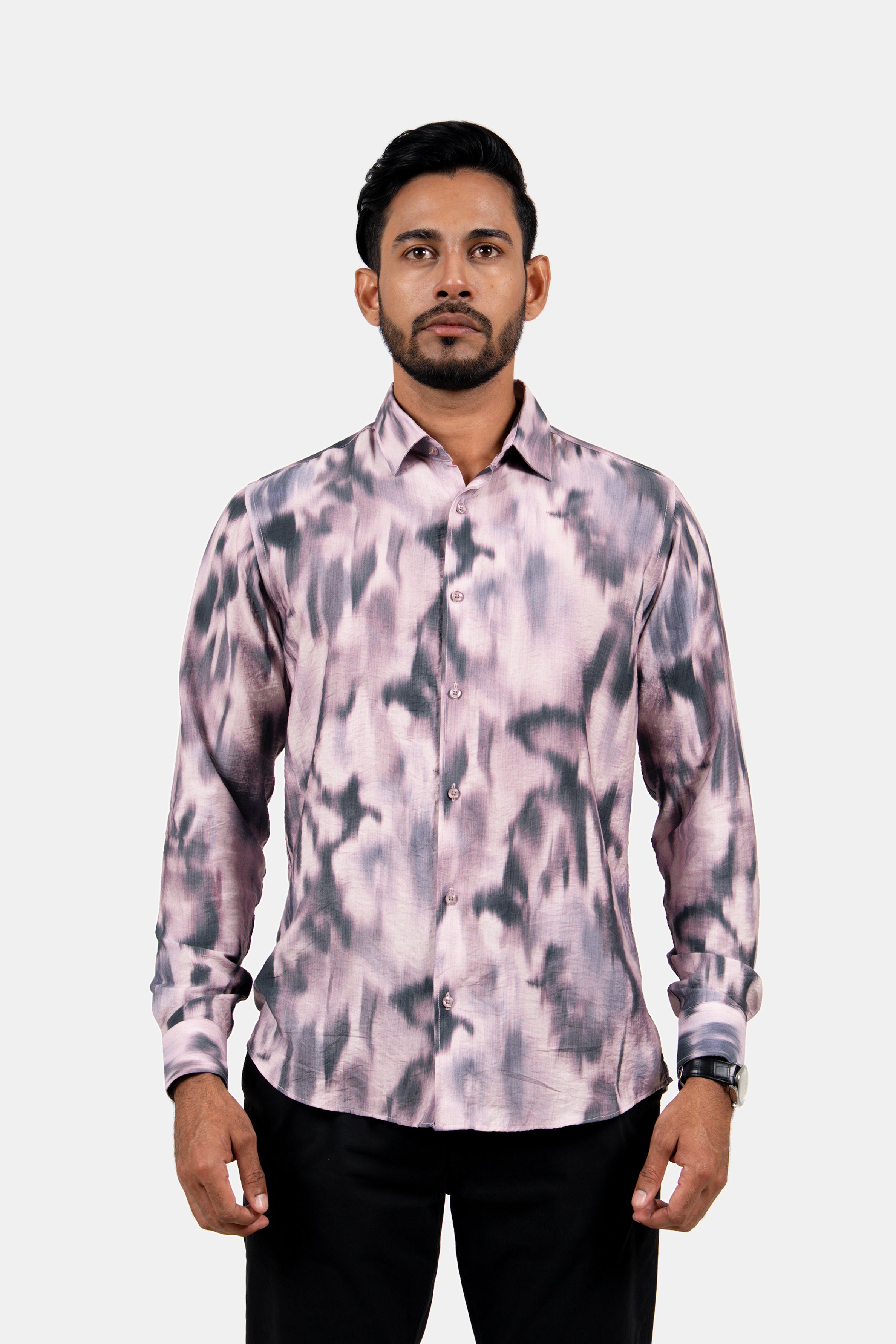 King Street Men's Casual Printed Shirt