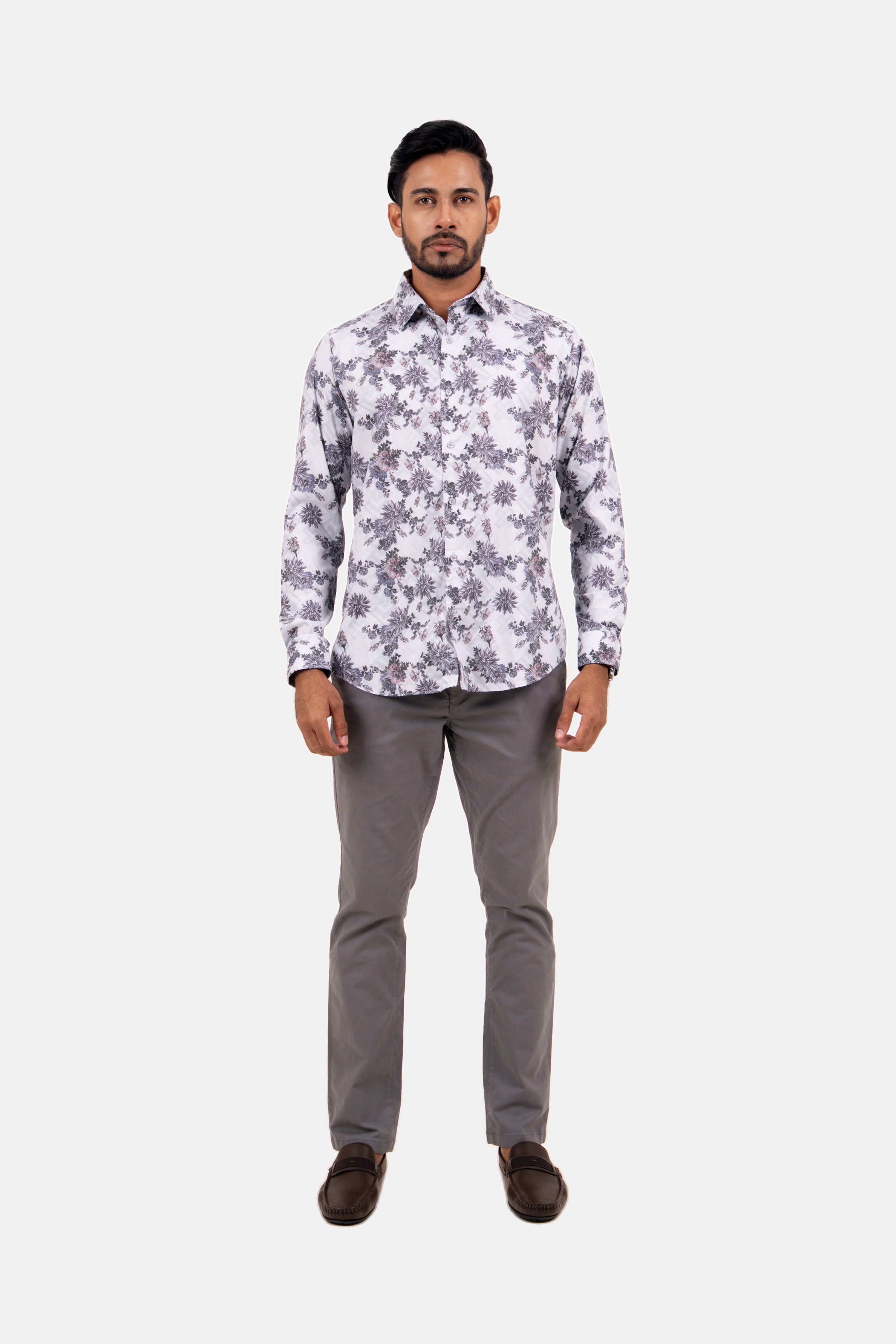 King Street Men's Casual Printed Shirt