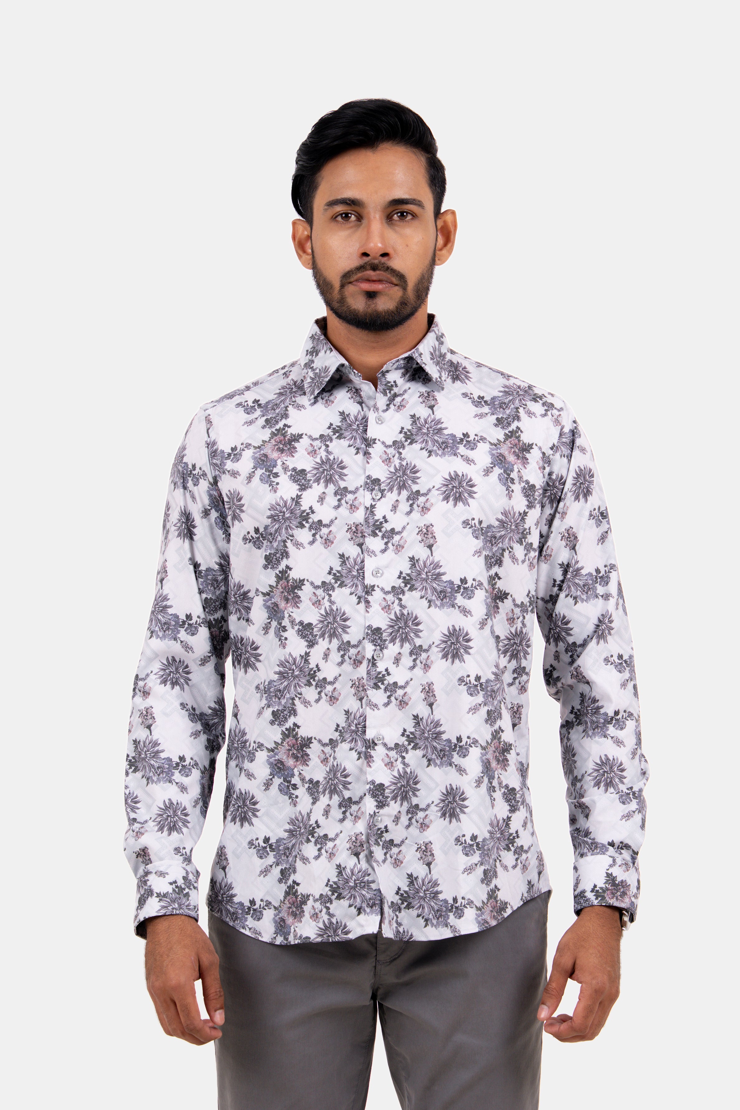 King Street Men's Casual Printed Shirt