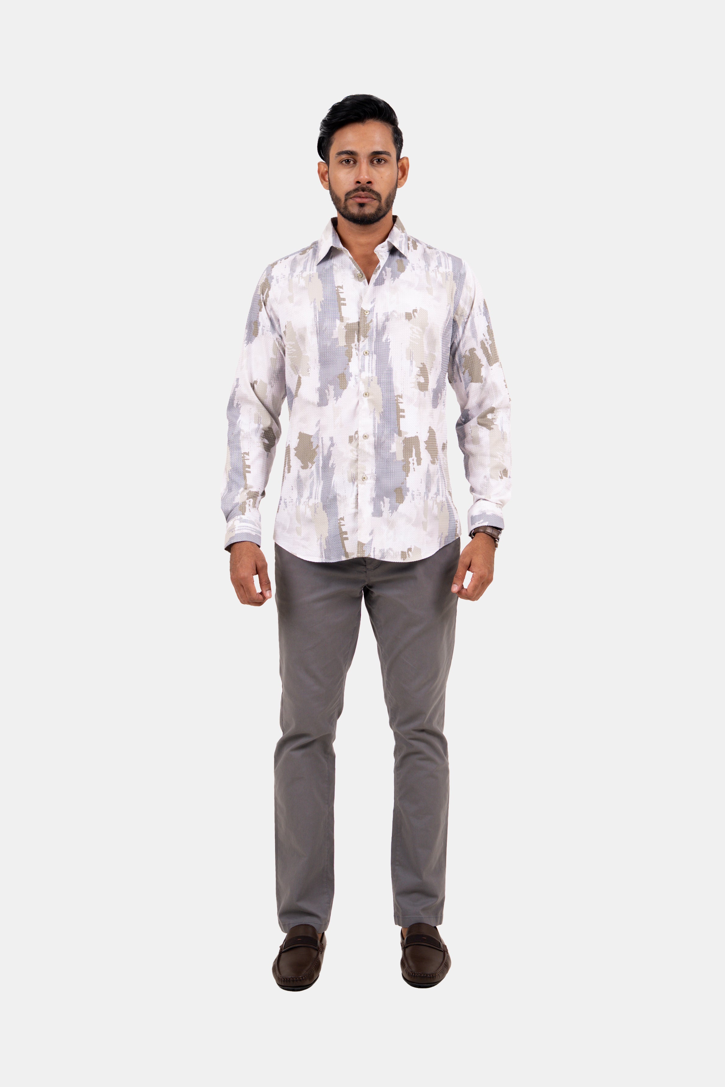 King Street Men's Casual Printed Shirt