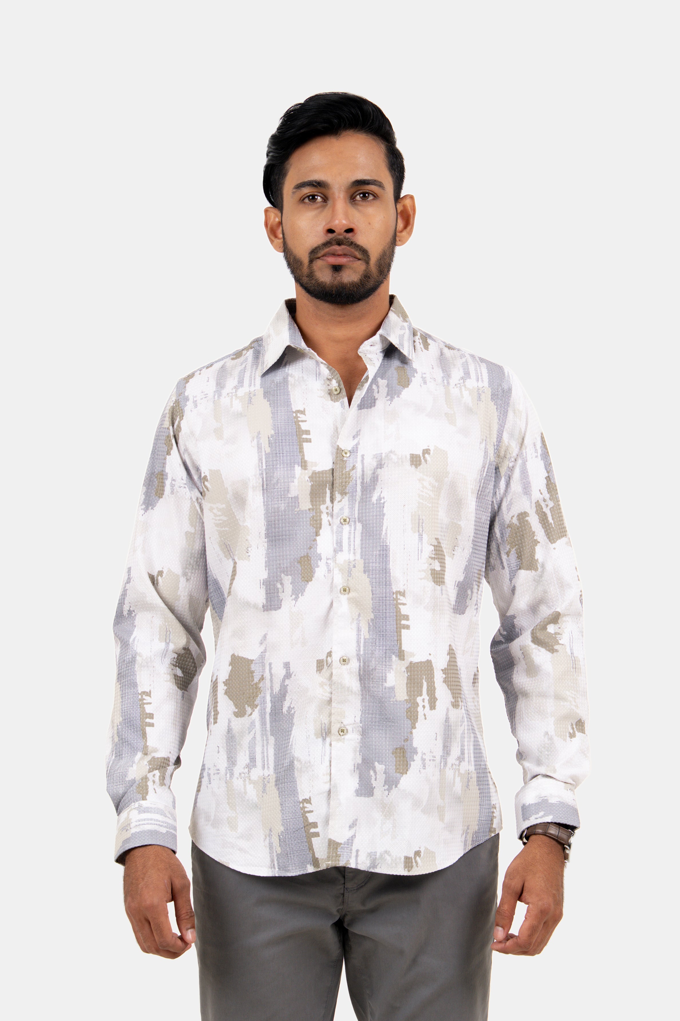 King Street Men's Casual Printed Shirt