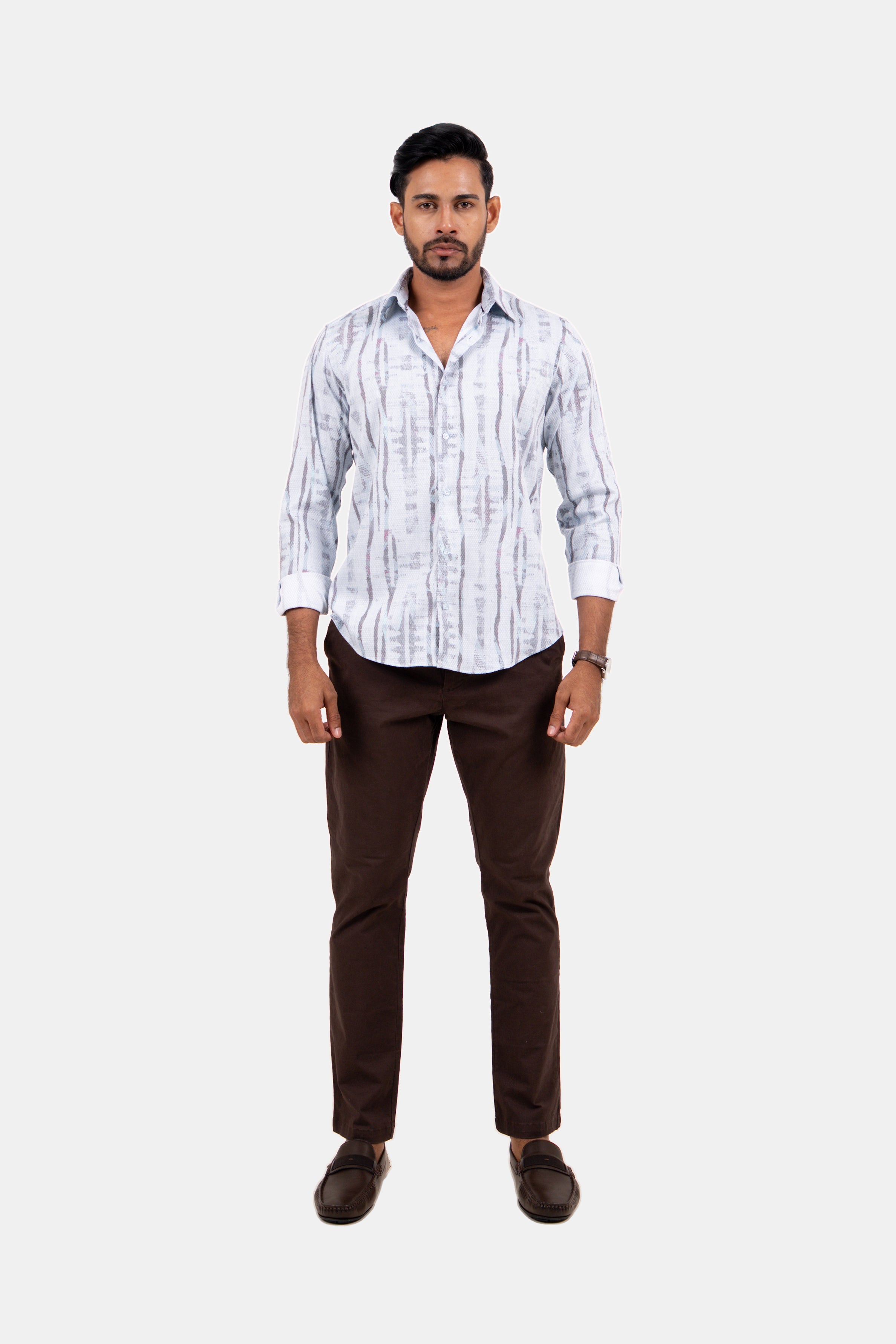 King Street Men's Casual Printed Shirt