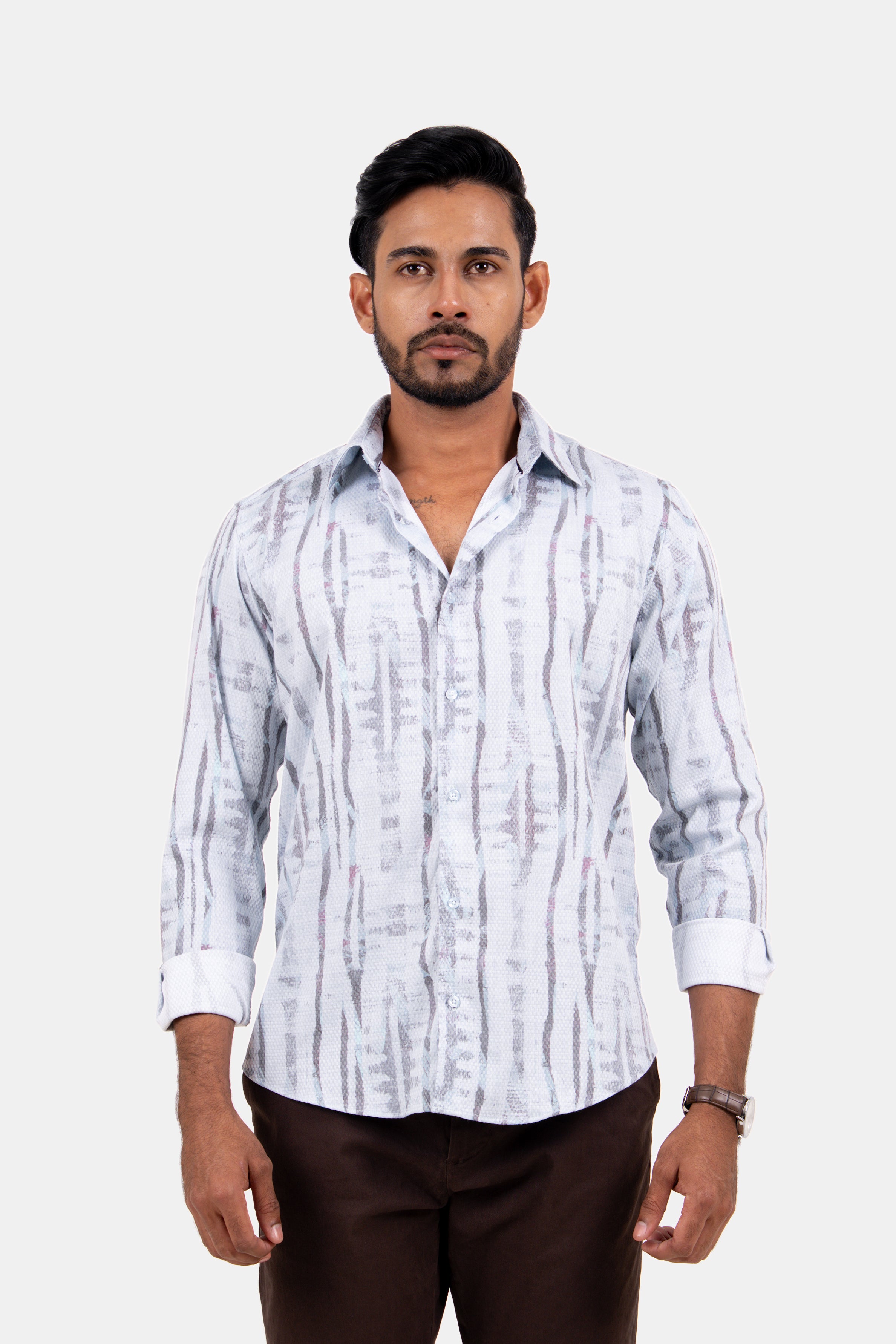 King Street Men's Casual Printed Shirt