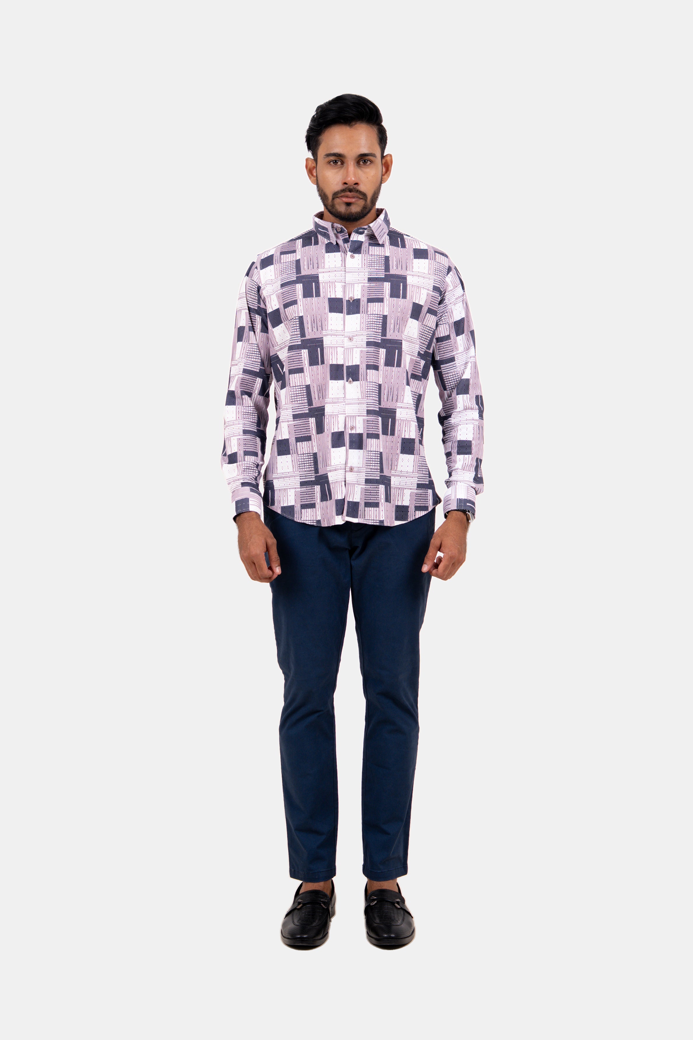 King Street Men's Casual Printed Shirt