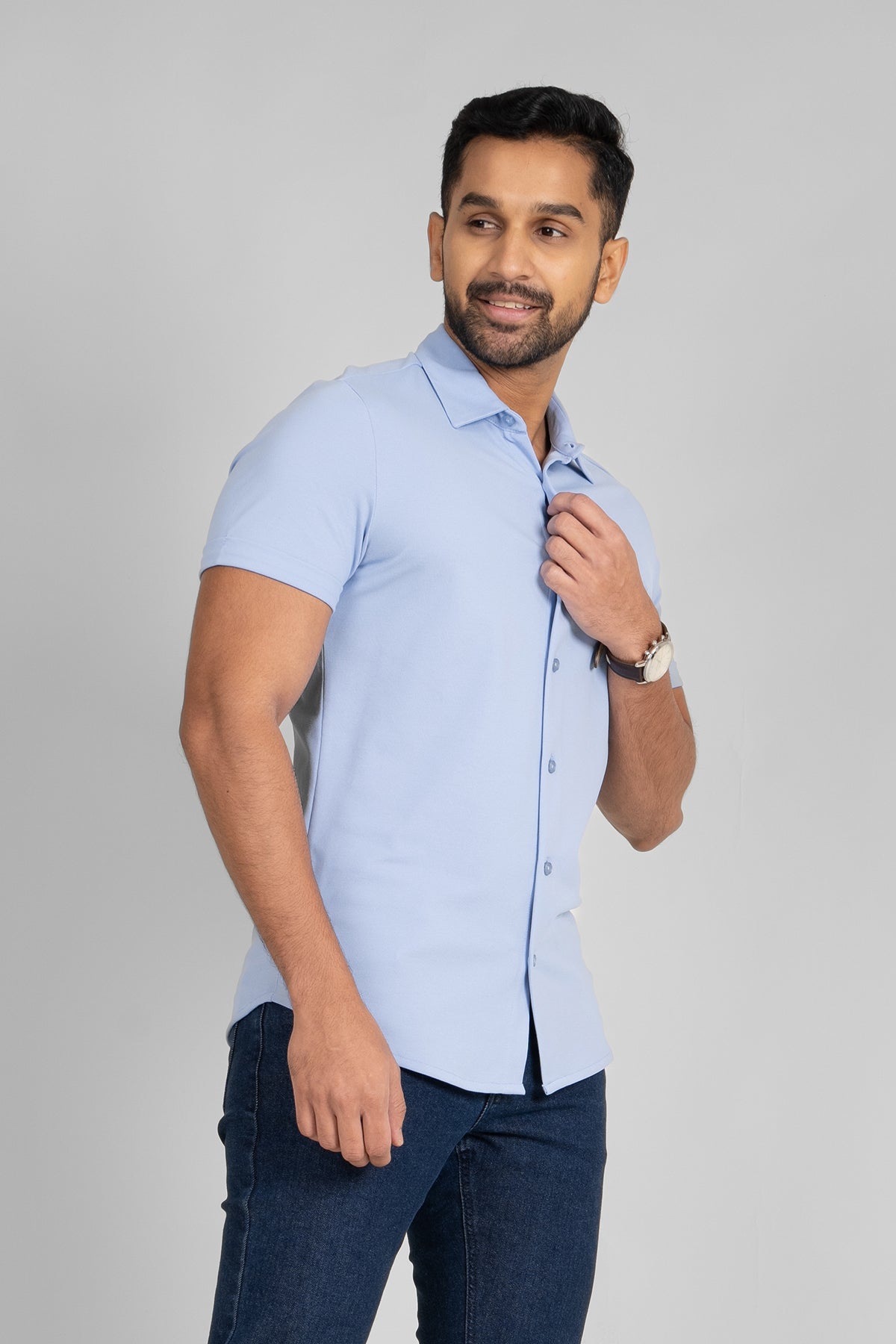 King Street Premium Men's Short Sleeve Casual Shirt