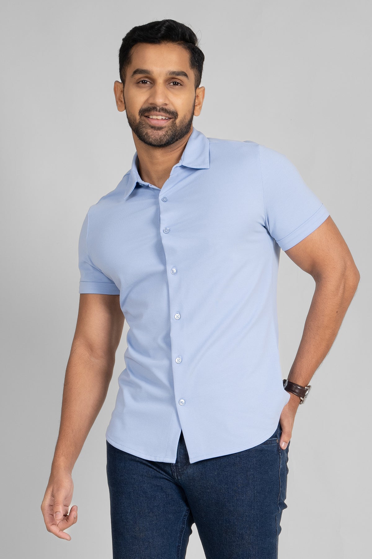 King Street Premium Men's Short Sleeve Casual Shirt