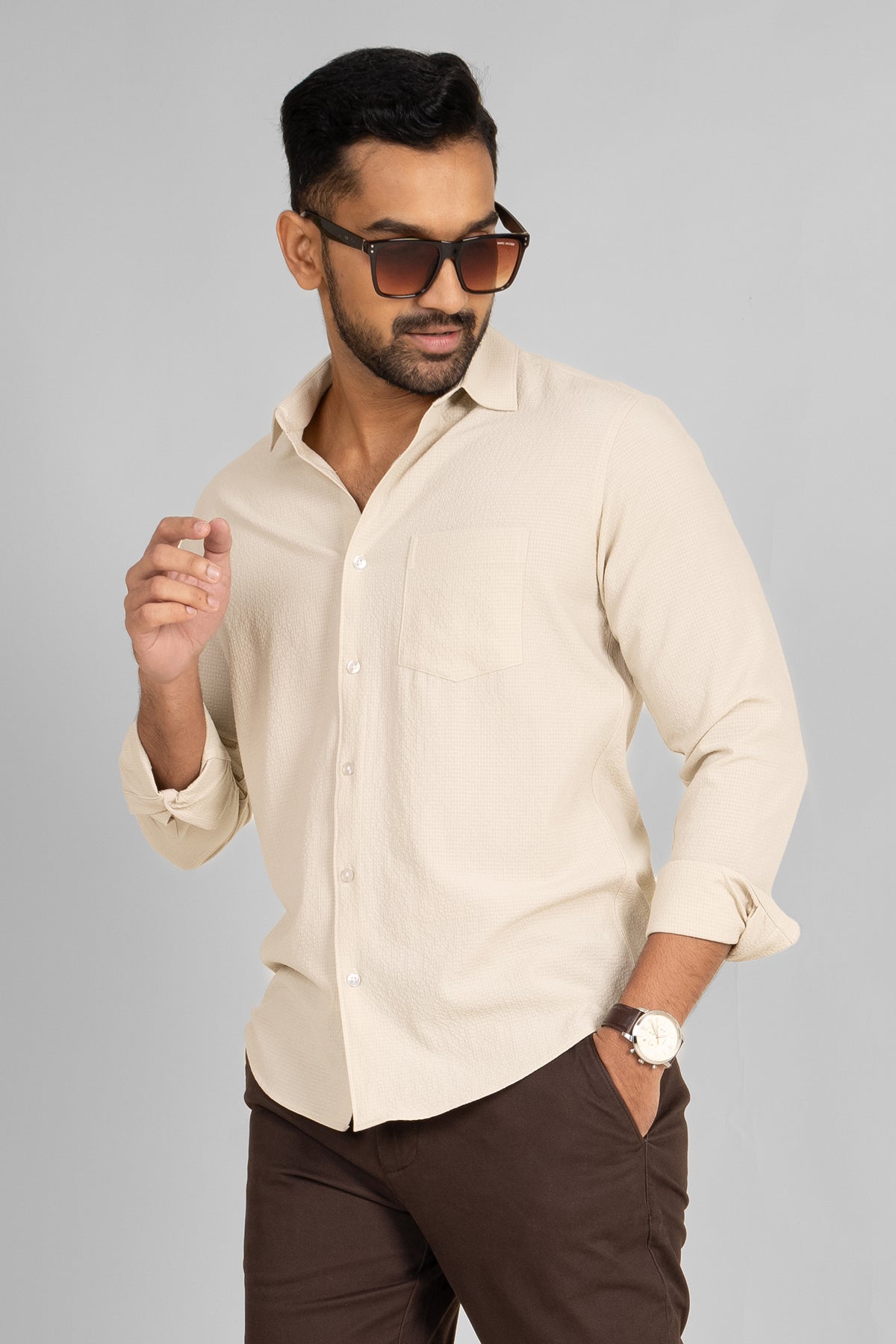 King Street Men's Long Sleeve Casual Shirt