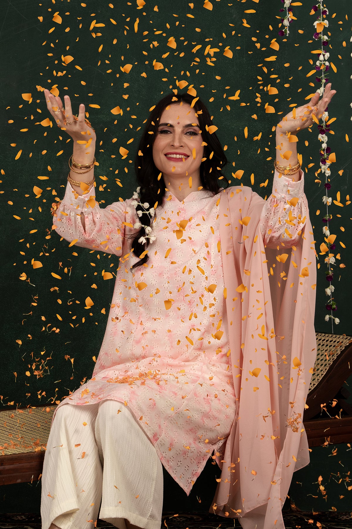 Hada Ethnic Women's Long Sleeve Embroider Party Kurta