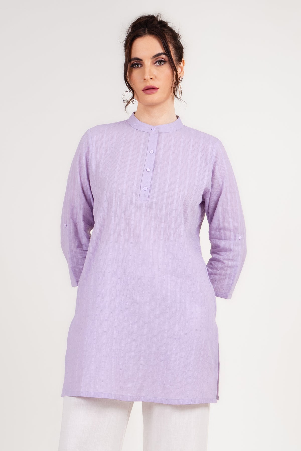 Hada Ethnic Women's 3/4 Sleeve Printed Casual Kurta Top