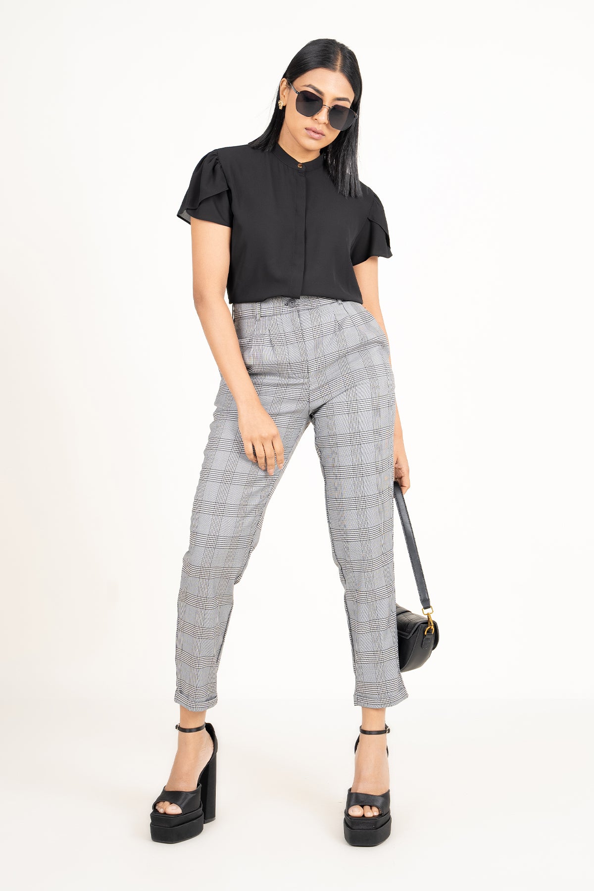 Envogue Women's Chic Check Office Pant