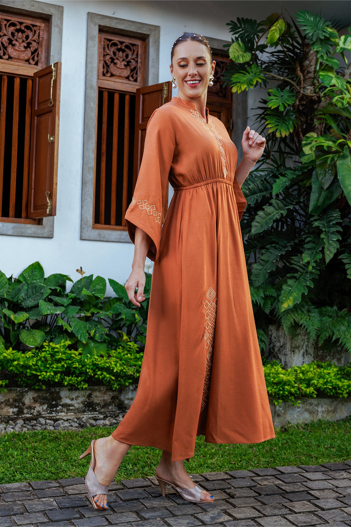 Hada FESTIVE Women's Casual Linen Dress