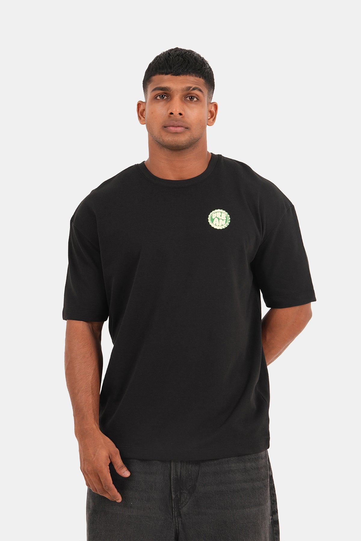 Hustle Backprint Relax Fit Casual T-Shirt