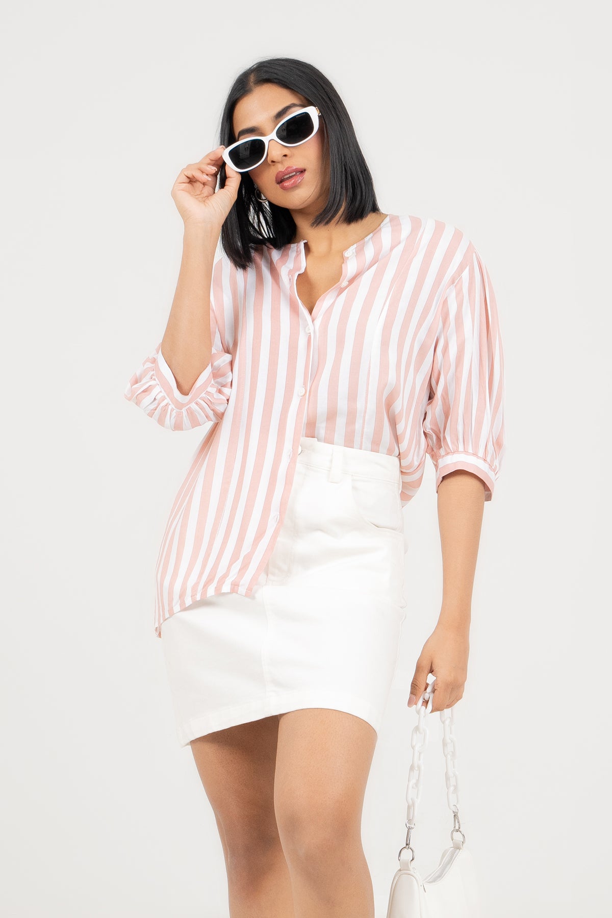 Envogue Women's Chic Stripe Casual Blouse